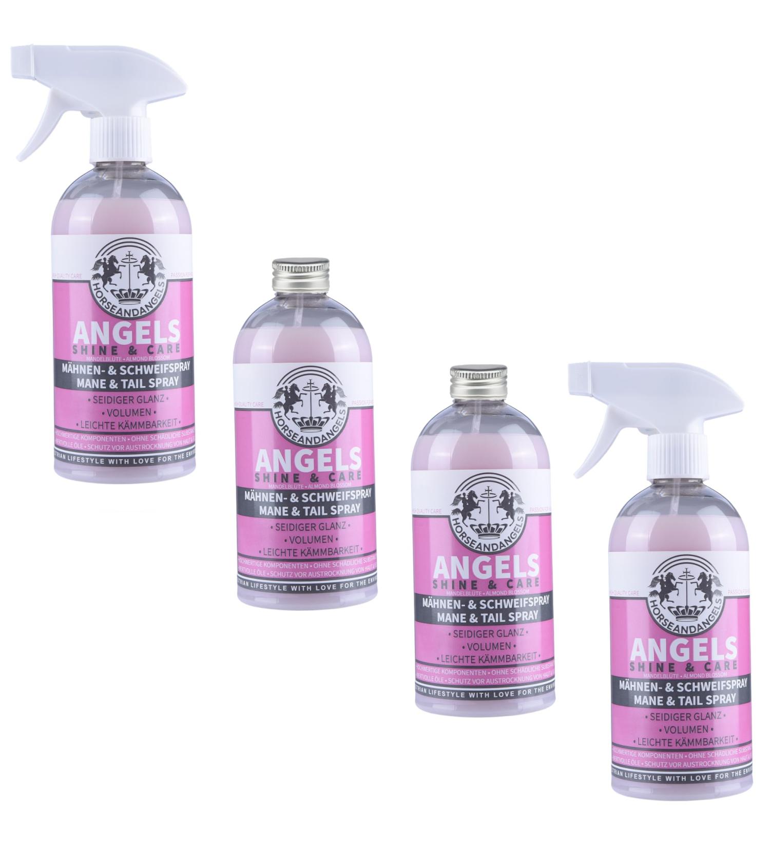 Horseandangel Mane & Tail Spray for Horses - Fragrance Gloss Spray for Volume & Easy Combing - Almond Flower Scent - 2000ml Horse Care Accessories - Buy Online on GoSupps.com