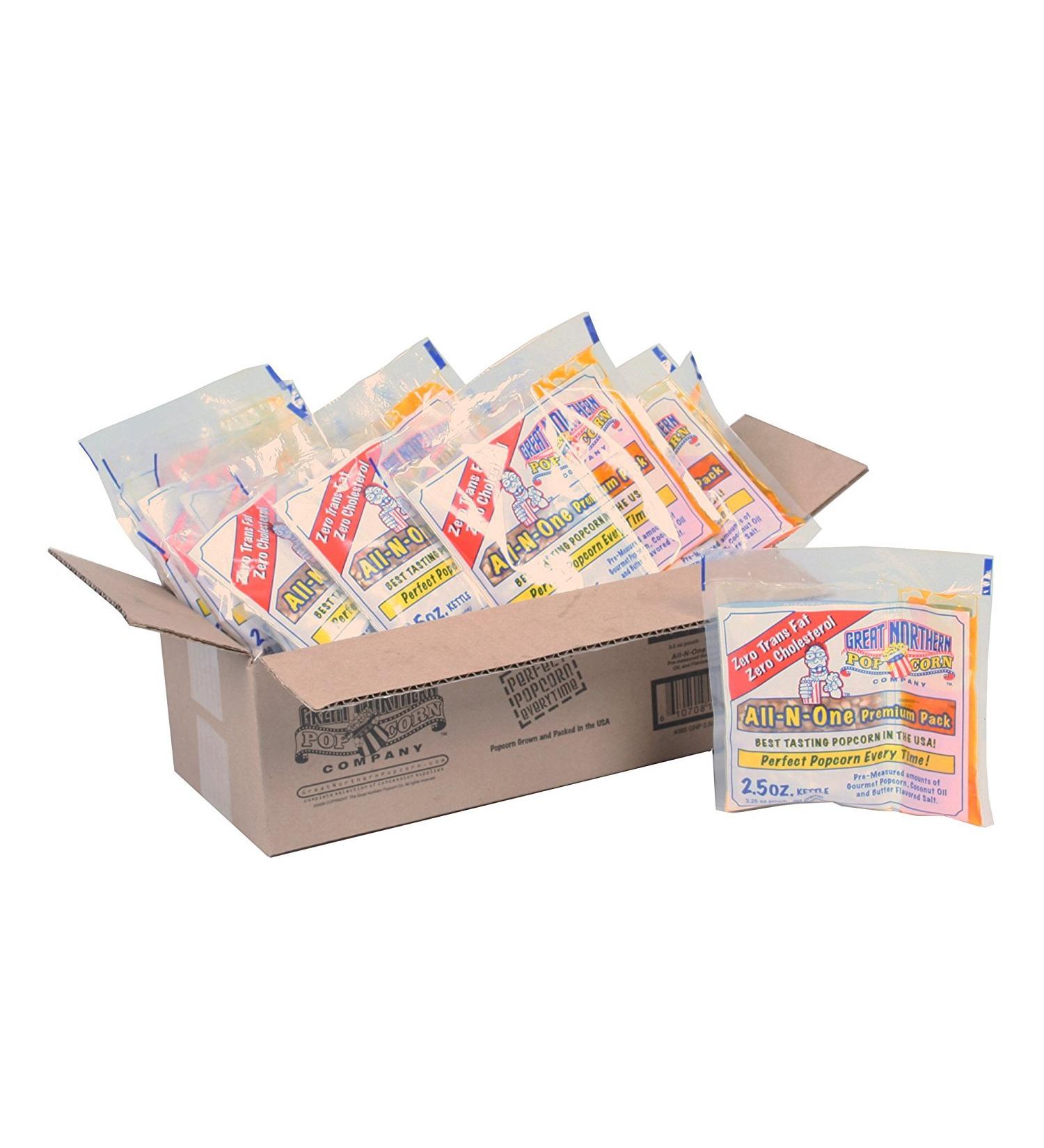 Great Northern Popcorn 4065 Case of 12 - 2.5 oz Portion Packs for Perfect Popcorn - Buy Online on GoSupps.com
