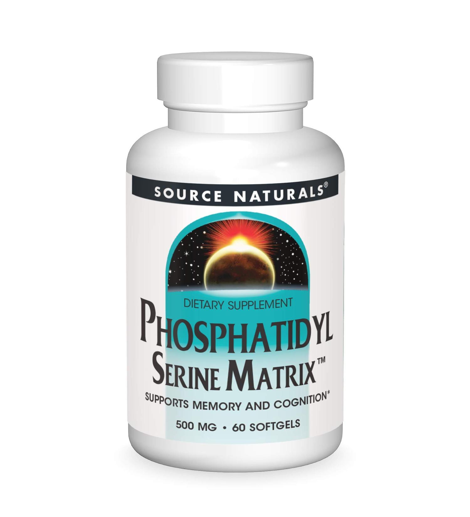 Source Naturals Phosphatidyl Serine Matrix 500mg - 60 Softgels for Memory & Focus - Buy Online on GoSupps.com