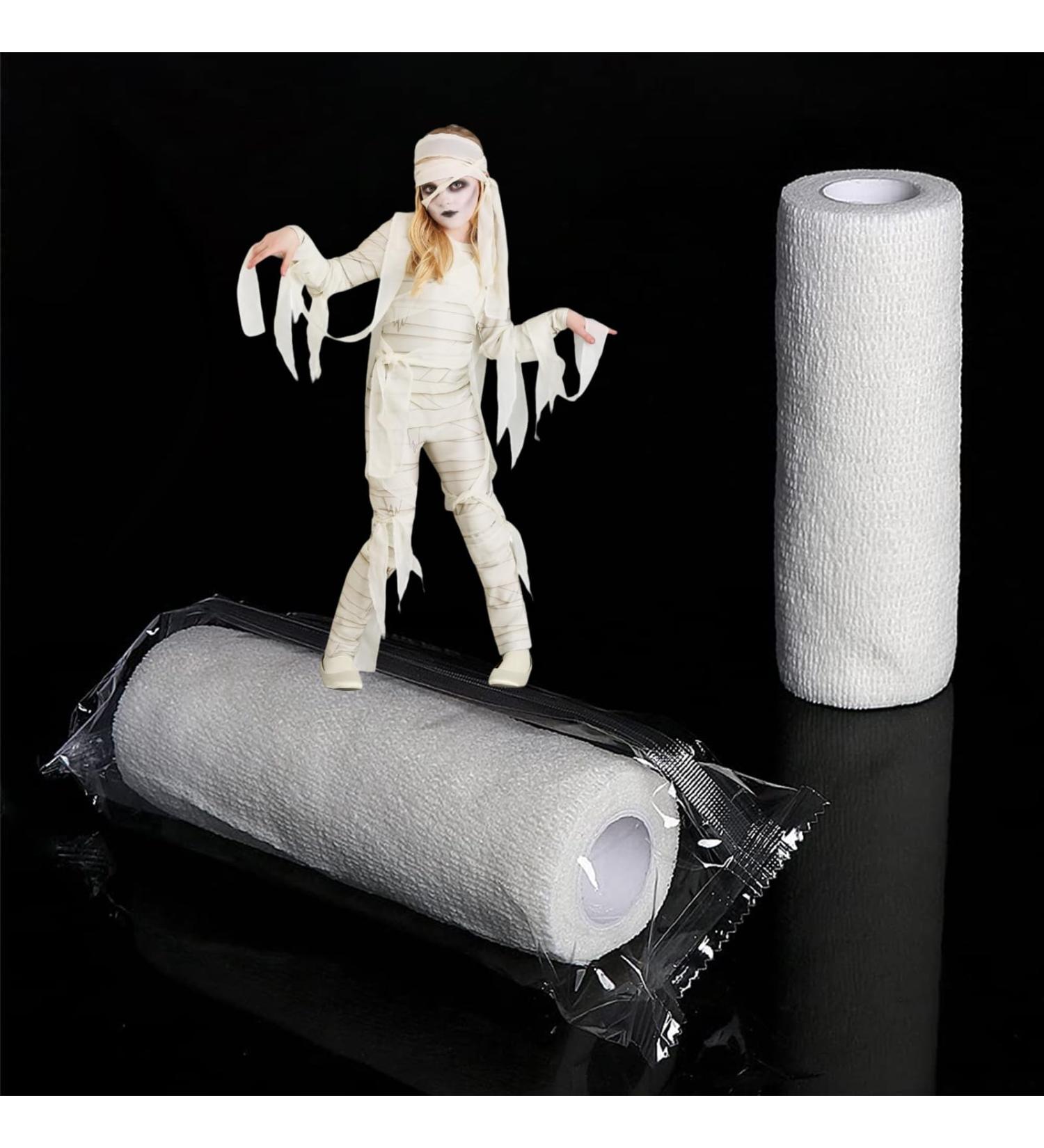Buy Halloween Mummy Bandage Wrap | Self-Adhesive White Stretch Gauze for Zombie Props & Party | 1 Roll - Buy Online on GoSupps.com