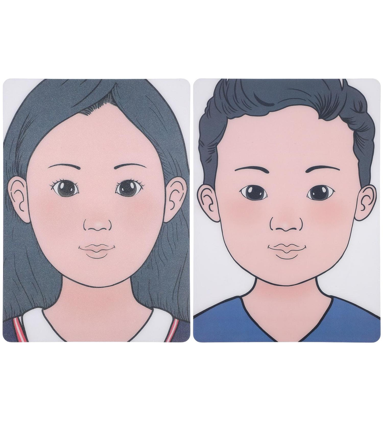 2 Gabarits de Maquillage Visage A4 en Plastique R utilisables Planche d'Entra nement Maquillage Artistique pour D butants Mod les Gar on et Fille pour Peinture Paupi res et Cils - Buy Online on GoSupps.com
