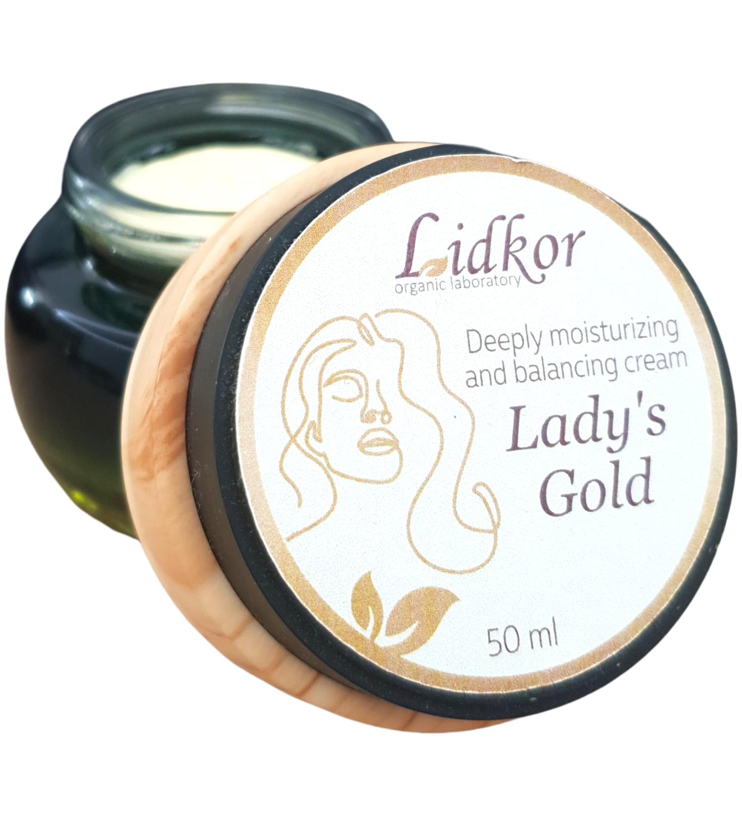  Lidkor Lady's Gold Light Deep Balancing Moisturising Cream with Aloe Vera and Antioxidant Nourishing Oils 50ml - Buy Online on GoSupps.com