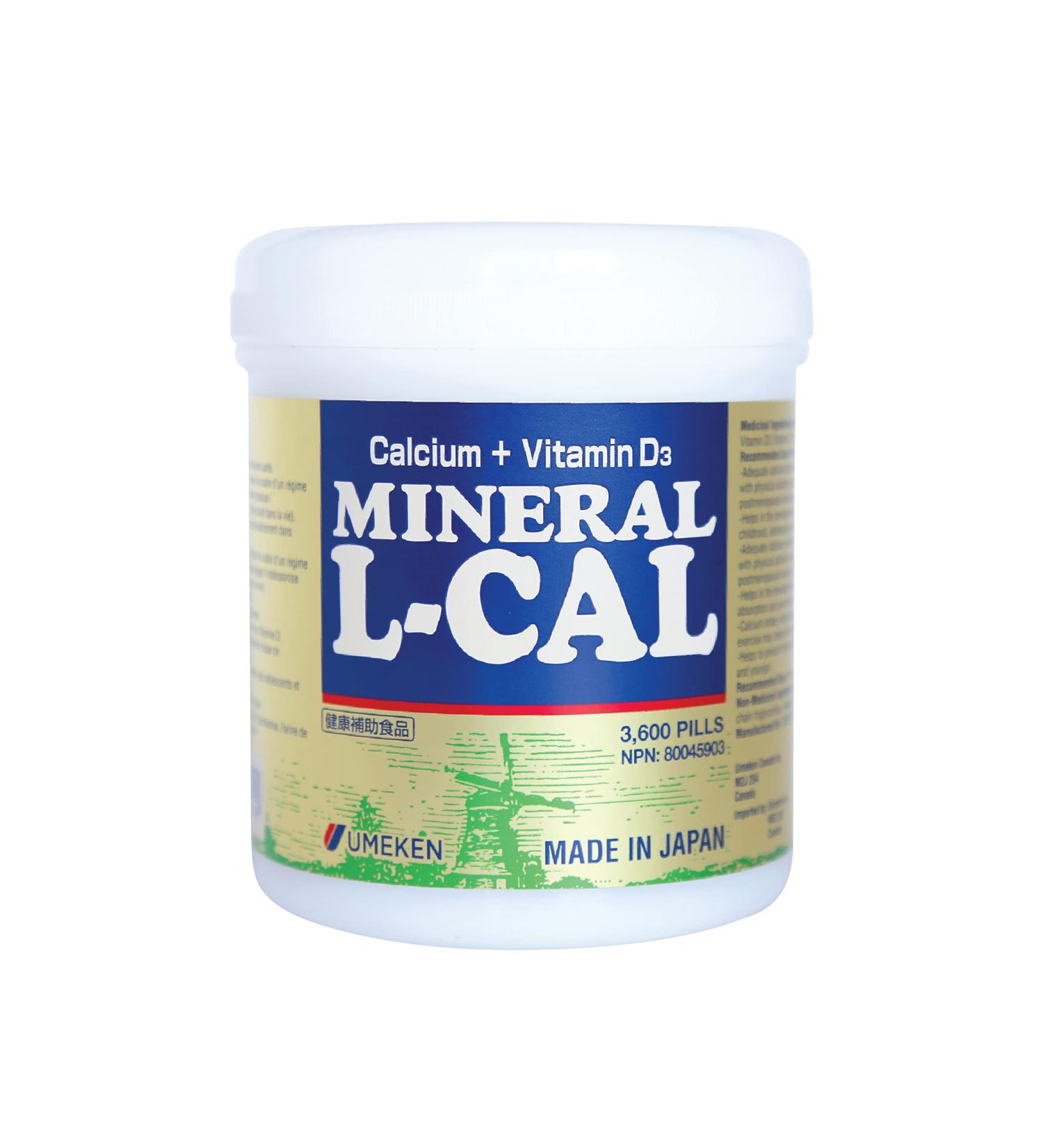Umeken Mineral L-Cal Supplement Large Bottle 6 Month Supply Enriched with Magnesium Vitamin D3 and Minerals 360g 3 600 Balls (Pack of 1) - Buy Online on GoSupps.com