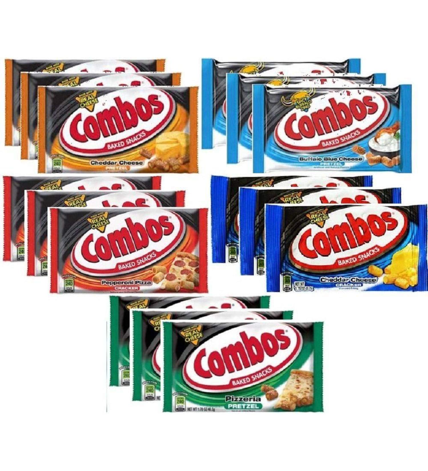 Combos Baked Snacks Pretzel and Cracker Variety Pack 1.7 Ounce Bags (15 Pack)