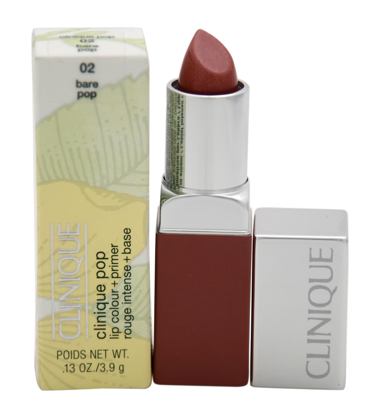 Clinique Women's Pop Lip Color + Primer Lipstick  02 Bare  0.13 Ounce 830-ZEK202 02 Bare Pop