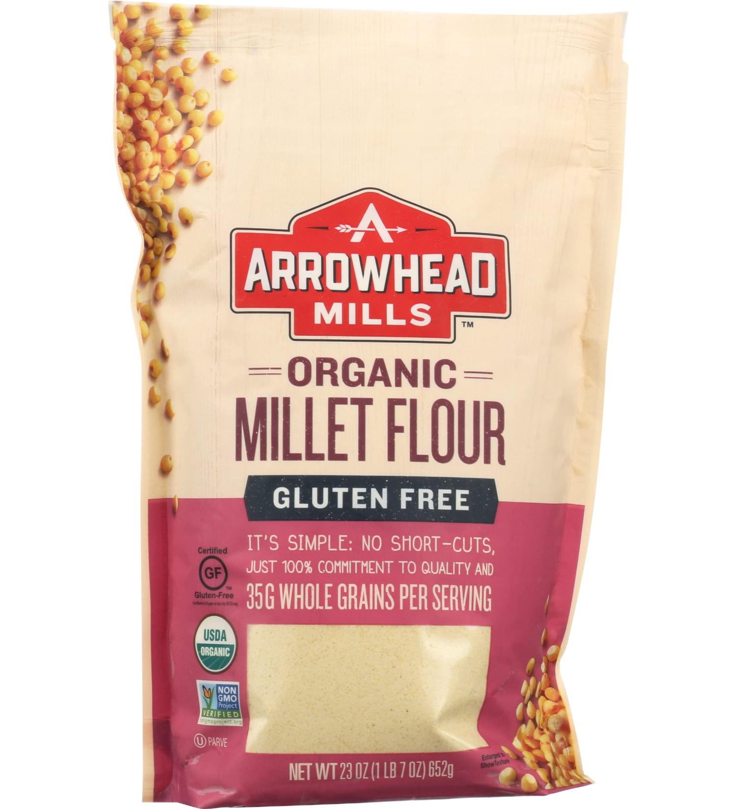 Organic Millet Flour - Arrowhead Mills, 23 oz (Pack of 1) - Gluten-Free & Nutritious - Buy Online on GoSupps.com