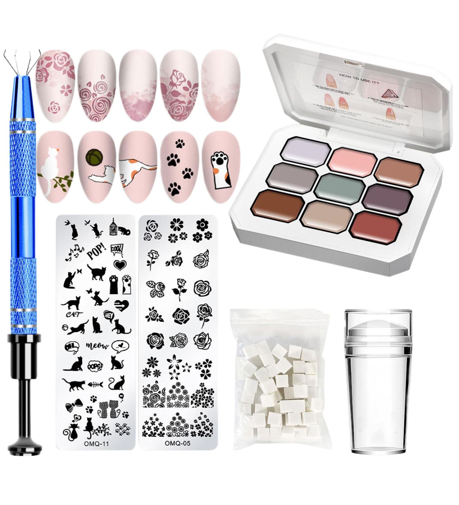  Ongles En Gel Solide - Ensemble Pat Malgel | Manucure De Cours Rapide | Art Pat Color Gradient Manucure Avec ponges Et Gripper En M tal Pour La Maison Les Adultes Les Filles Les Femmes - Buy Online on GoSupps.com