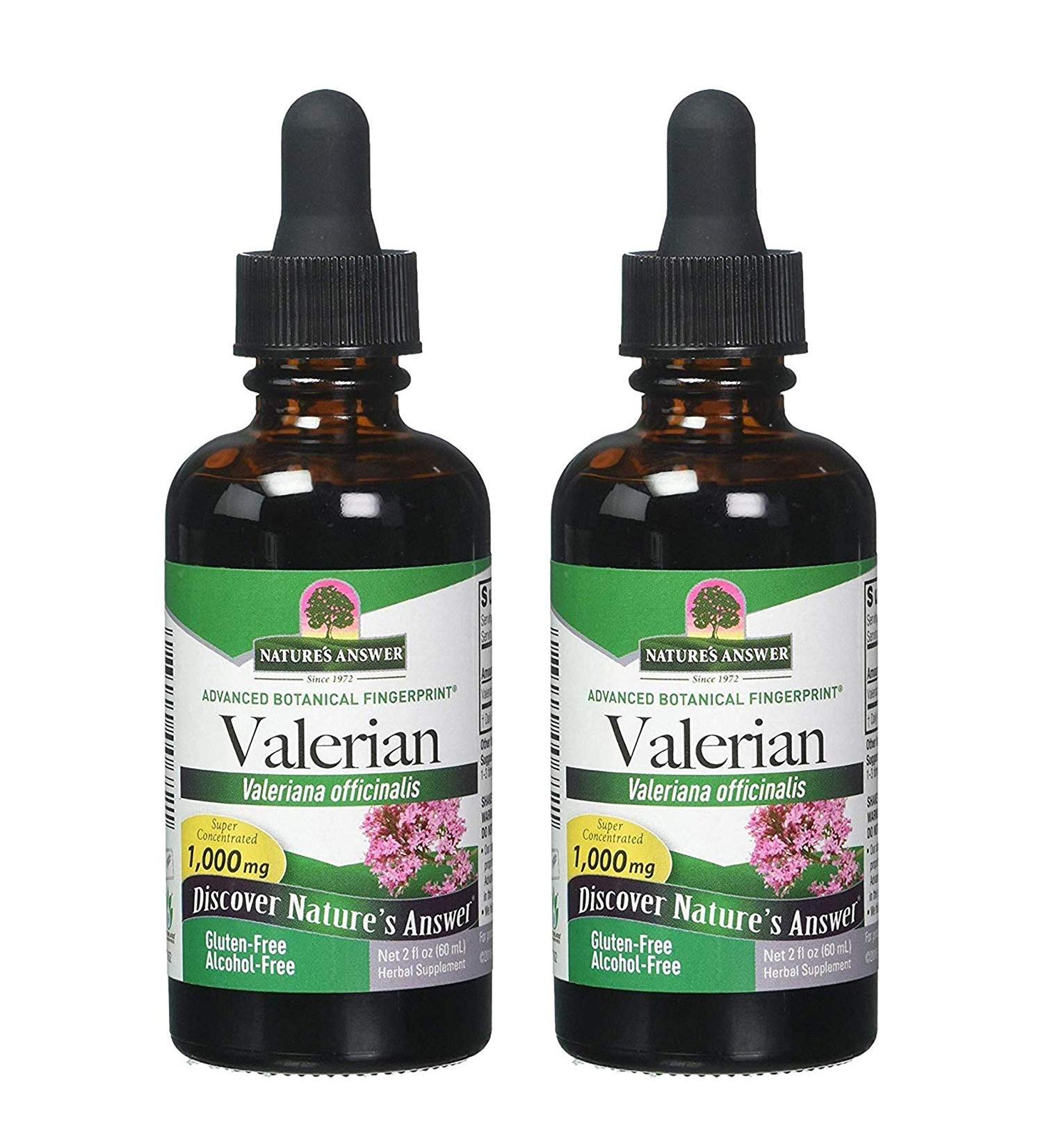 Nature's Answer Valerian Root 1000mg 2oz Extract - Promotes Restful Sleep - Calms & Relaxes - Super Concentrated - 2 Pack - Buy Online on GoSupps.com