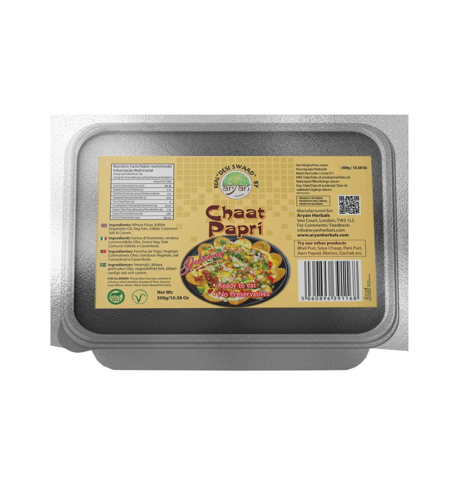 Aryan Chaat Papdi Delicious and Crispy Great Indian Snack Vegan- 300gm