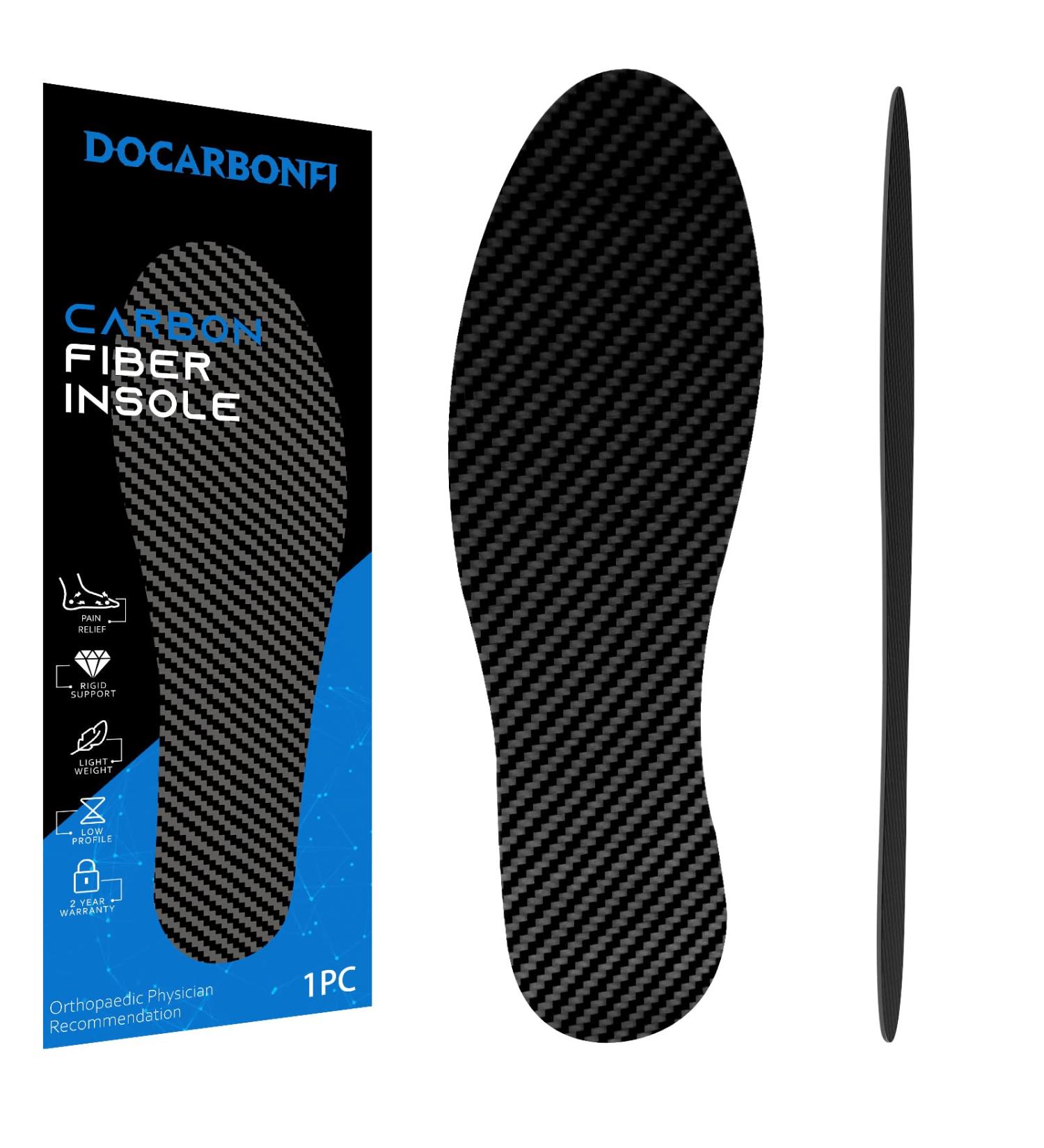 Carbon Fiber Insole for Arthritis, Turf Toe, Foot Fractures - 1 Piece Orthotic Insert (265mm) - Buy Online on GoSupps.com