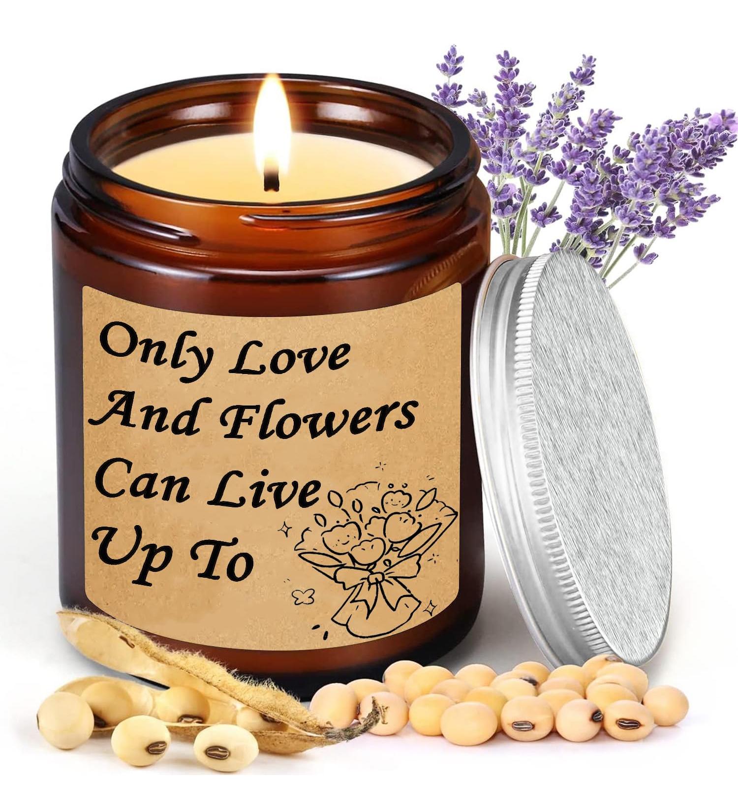 Scented Lavender Soy Wax Candle - Handmade Gift for Women - 50 Hours Long Lasting Aromatherapy - Perfect Gift for Friend - Buy Online on GoSupps.com