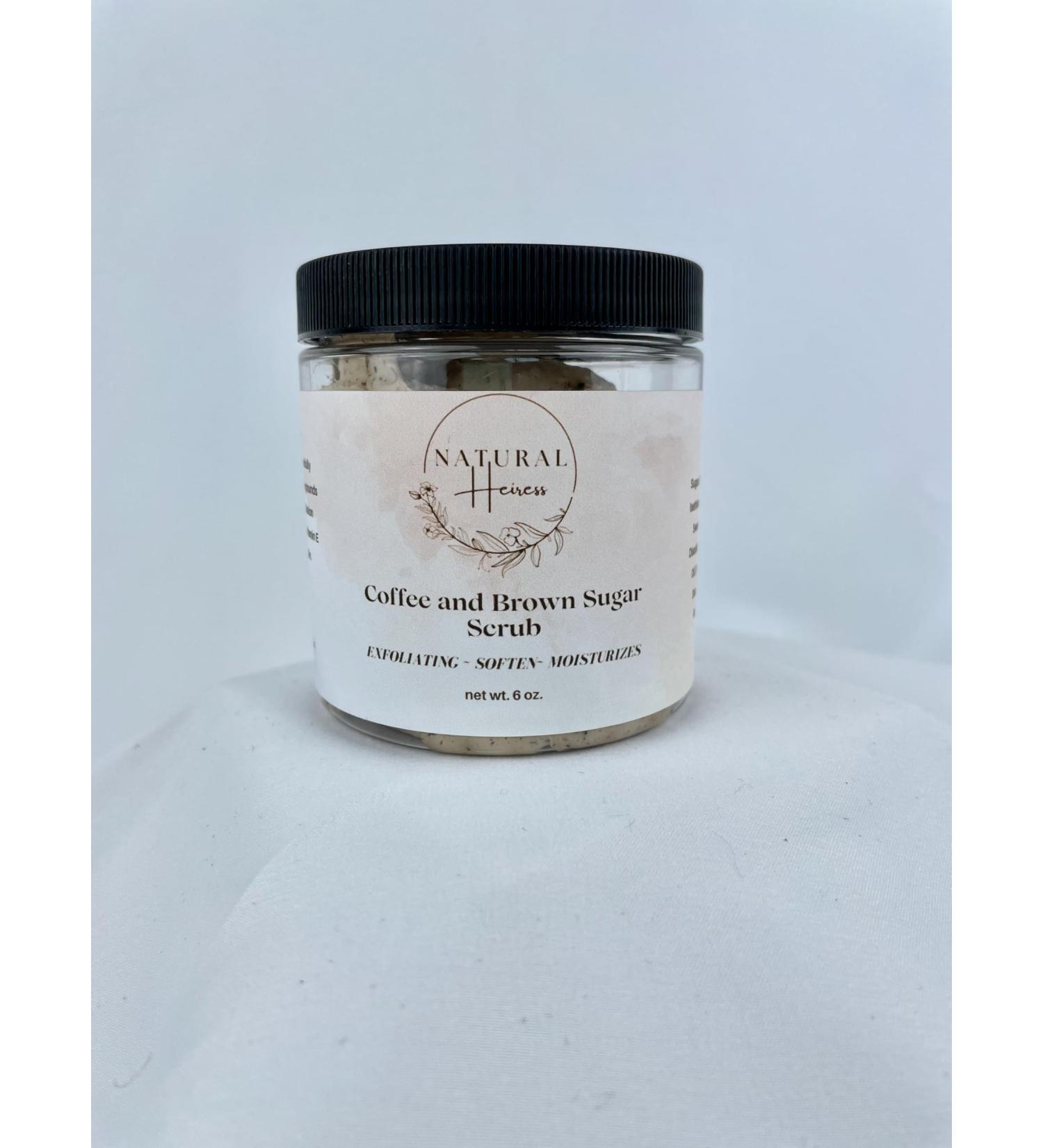 Natural Heiress Coffee Sugar Scrub - 6oz - Coffee Bean Body Scrub for Women and Men - Caffeine Body Scrub for Cellulite Reduction - Sugar Body Scrub with Nourishing Oils - Made in USA