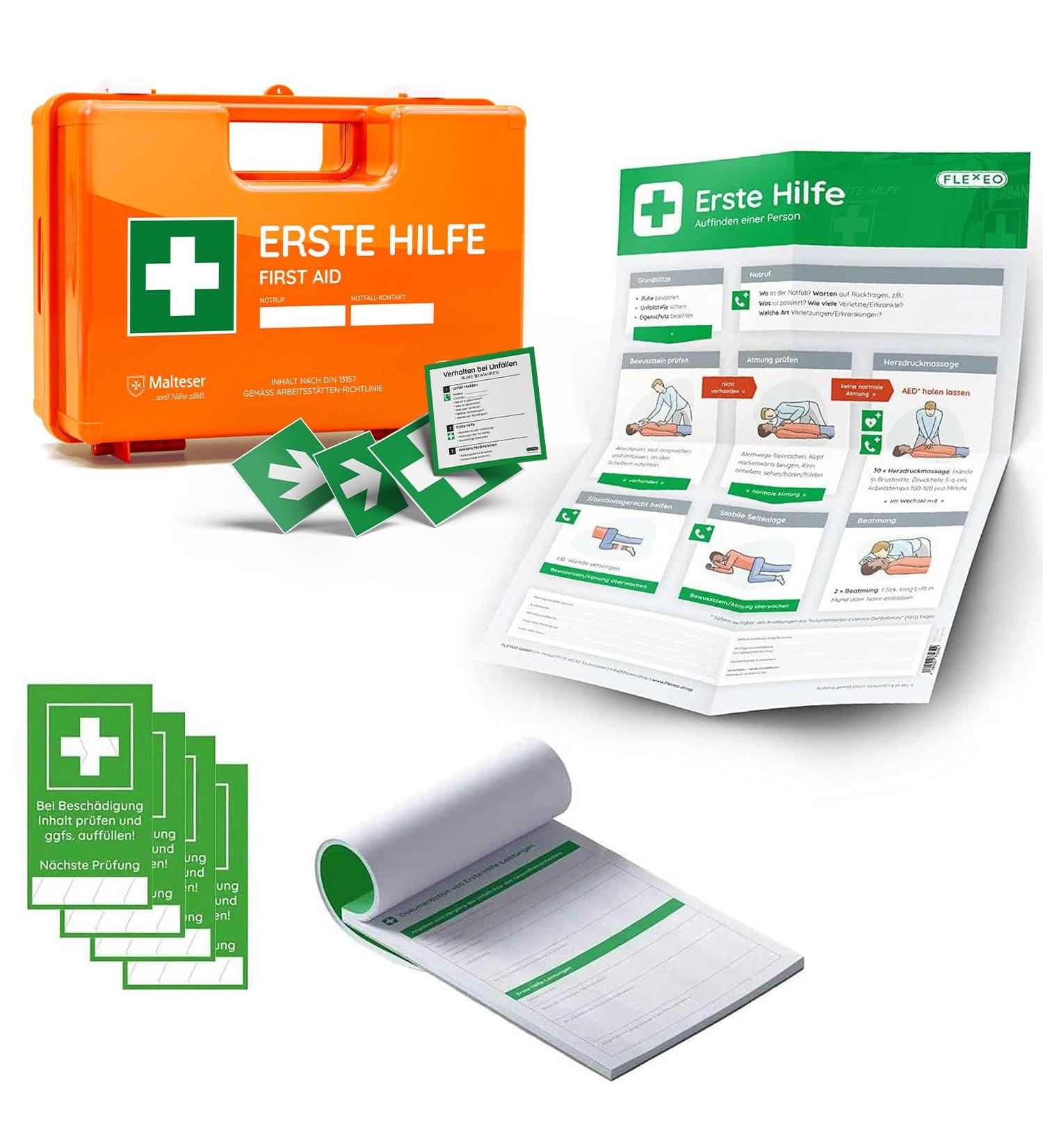 First Aid Suitcase with Bracket & Accessories - DIN 13157:2021 Compliant | Occupational Association Kit - Buy Online on GoSupps.com