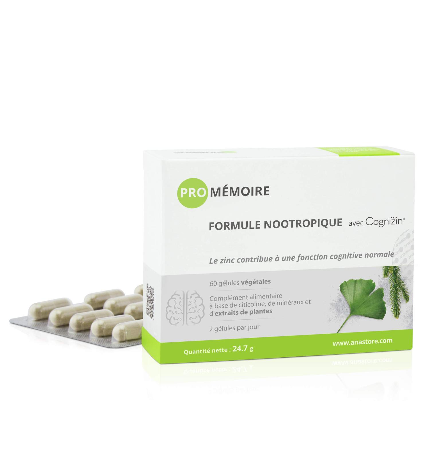 PRO MEMORY * 337 mg/capsules * Brain (memory) * Calcium Citicoline Ginkgo biloba Zinc Huperzia - Buy Online on GoSupps.com