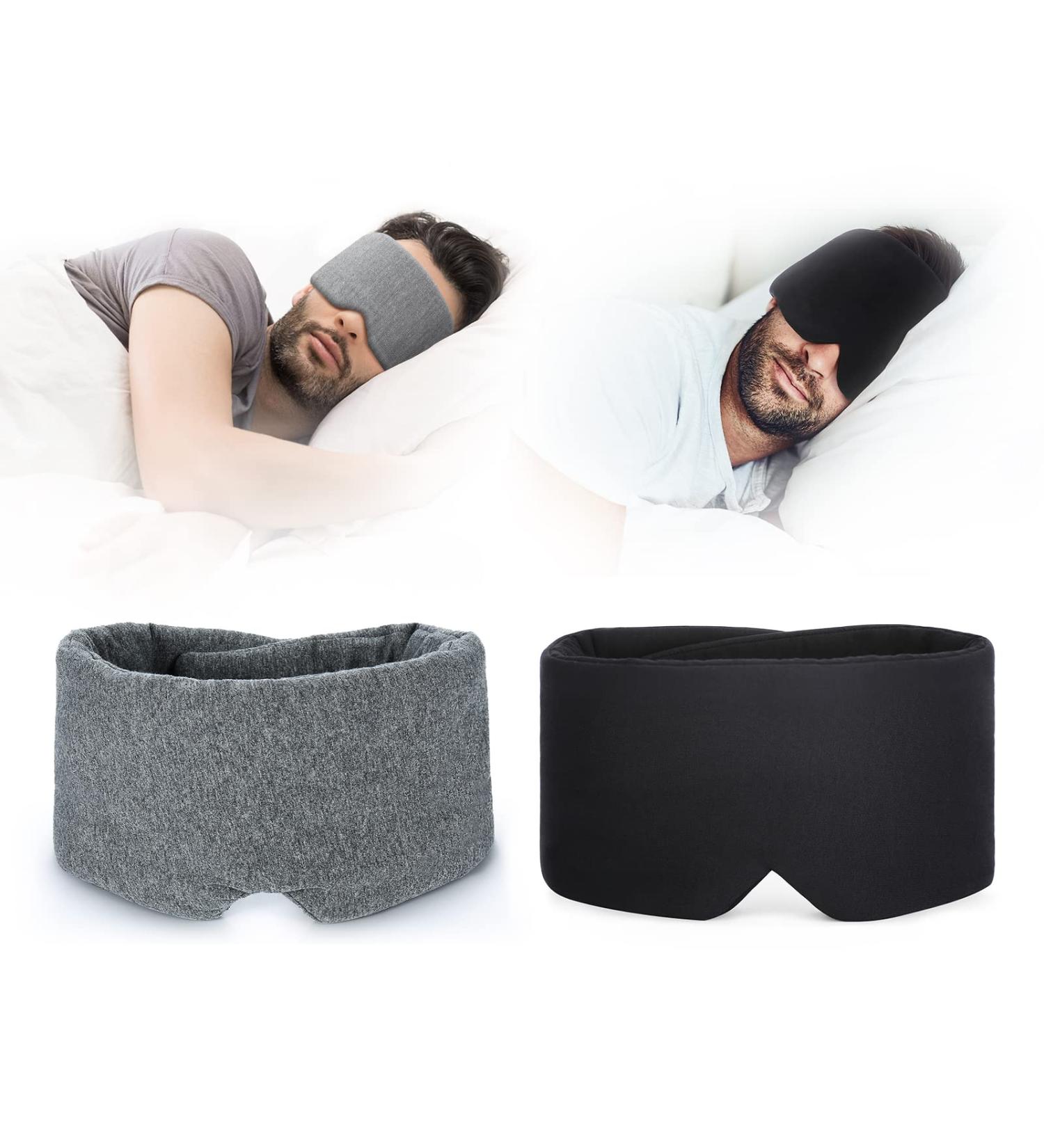 FRESHME Handmade Cotton Sleep Mask for Women Men - Blackout Eye Mask for Sleeping with Adjustable Velcro - Soft Breathable Blindfold for Night Nap Travel - Buy Online on GoSupps.com