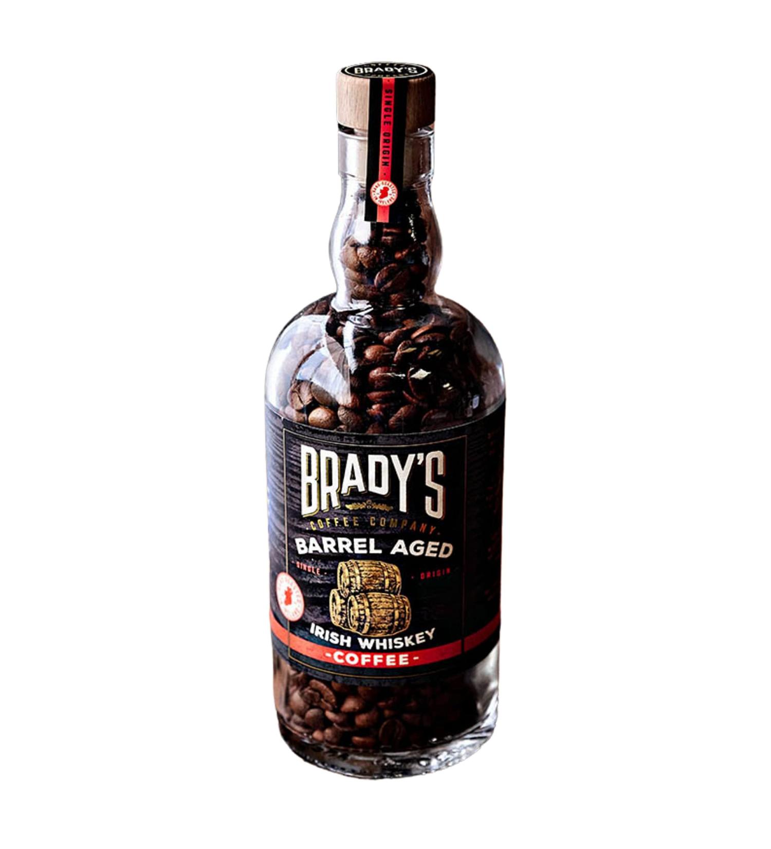 Brady's Irish Barrel Aged Whole Bean Coffee - 180g Hand Roasted Perfect After-Dinner Coffee - Vegan Alcohol-Free Gluten-Free Speciality Coffee - Christmas Birthday & Father's Day GIft - Buy Online on GoSupps.com
