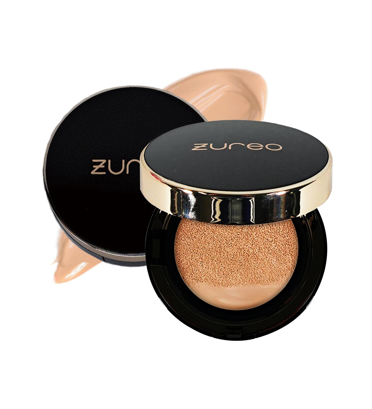 ZUREO Glowing Vitamin BB Cushion - 22 Natural Beige, 0.45oz, Korean BB Cream Foundation with Vitamin C, E, B3, B5, B6 for Moisturizing Finish - Buy Online on GoSupps.com