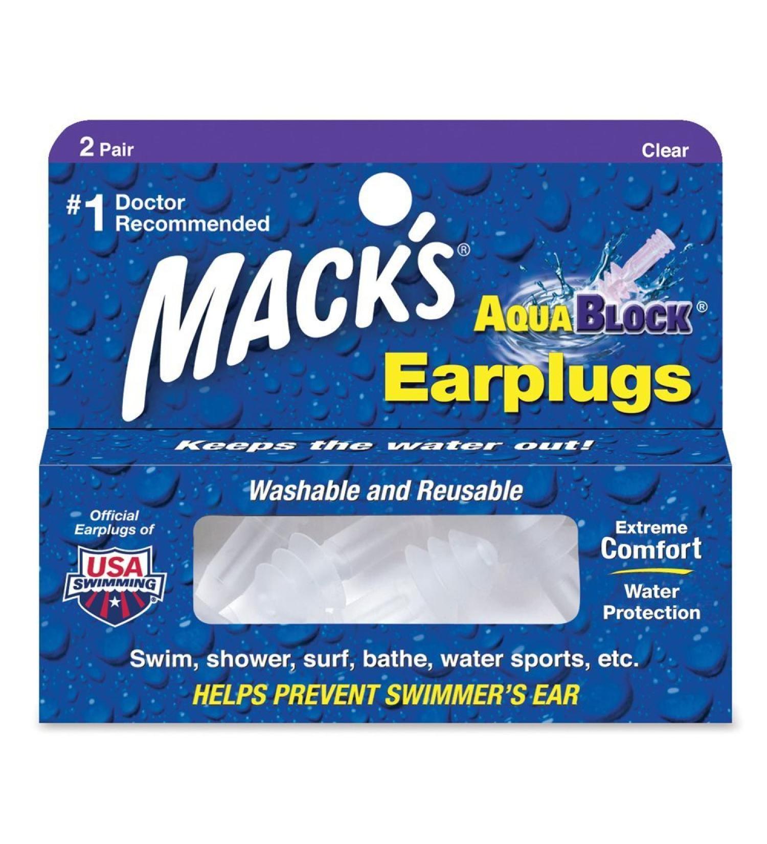 Mack's AquaBlock Earplugs 2 pair - Pack of 3 | Waterproof and Comfortable - Buy Online on GoSupps.com