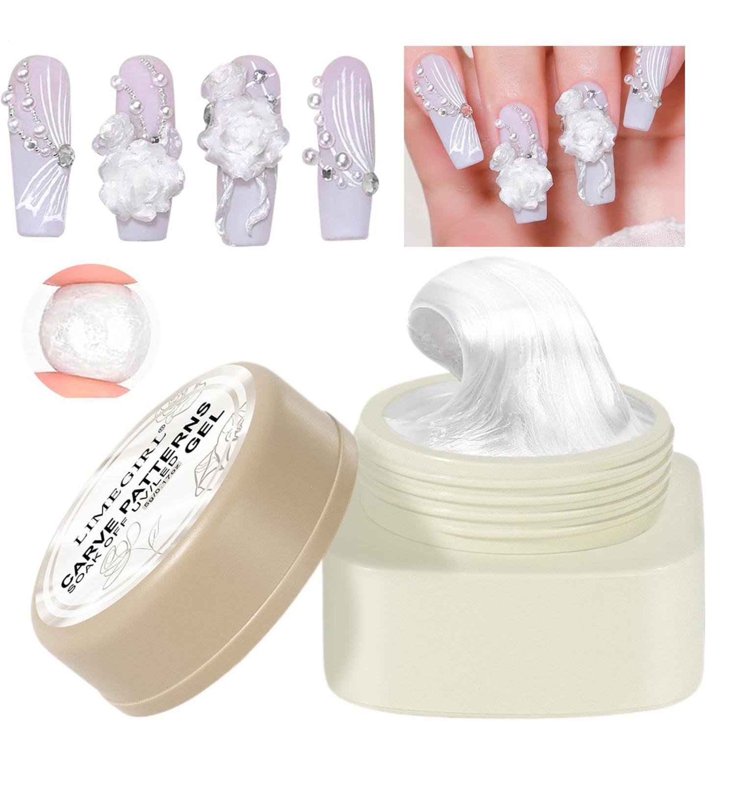  G n rique 3D Nail Gel Solid Nail Gel Solid Nail Gel 3D Non Sticky Solid Nail Gel 5G White Manicure Supplies for Drawing Moulding and Decoration Easy Dry - Buy Online on GoSupps.com