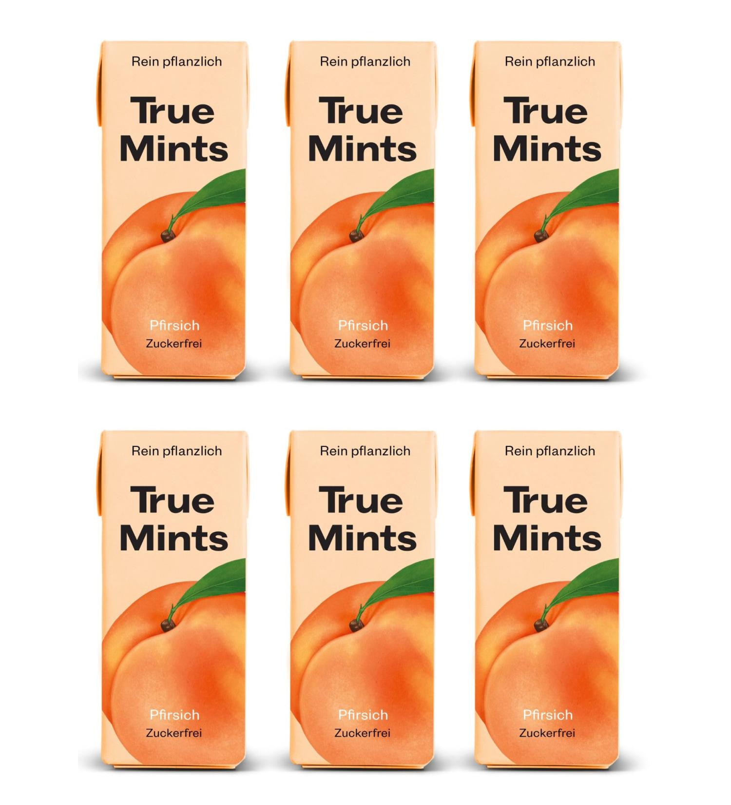 True Mints Set of 6 - Peach Vegetable & Sugar-Free Pastilles | 78g | International Shipping - Buy Online on GoSupps.com