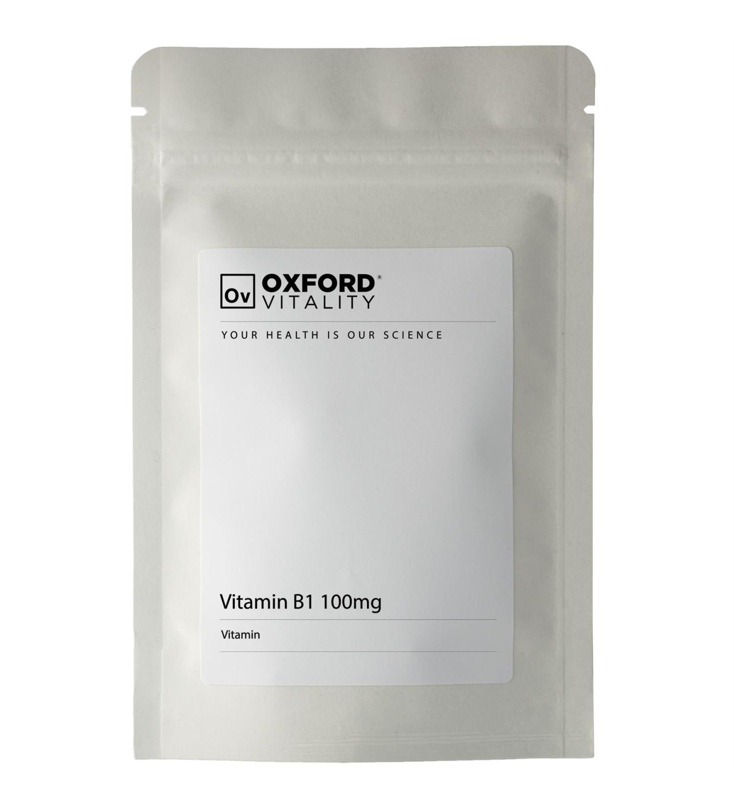 Vitamin B1 Tablets | 100mg Thiamine Supplement for Energy Metabolism & Nervous System Health | Oxford Vitality 1 count (Pack of 1) - Buy Online on GoSupps.com