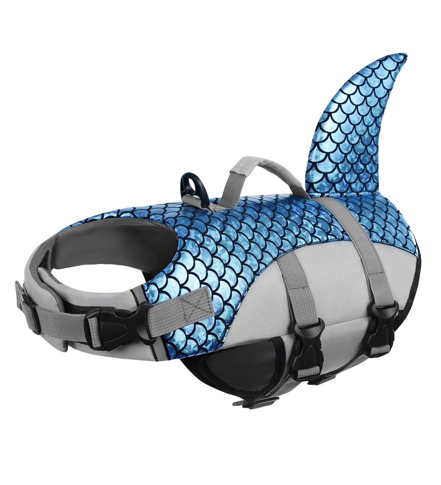 Mazort Dog Life Jacket - Reflective Shark Swimsuit for Large Dogs - Blue XX-Large - Buy Online on GoSupps.com