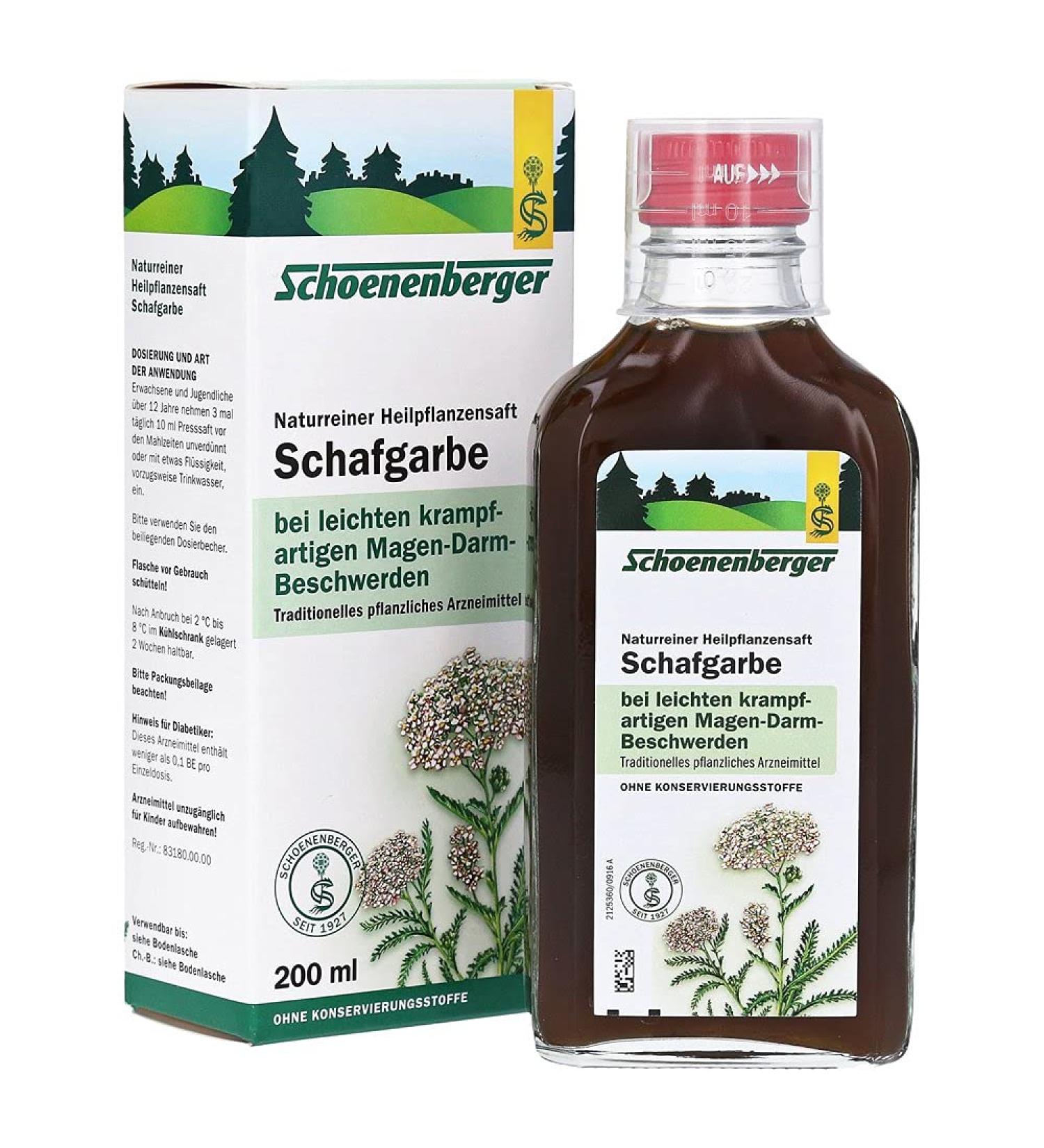 Schoenenberger Yarrow. Organic natural medicinal plant juice (200 ml)