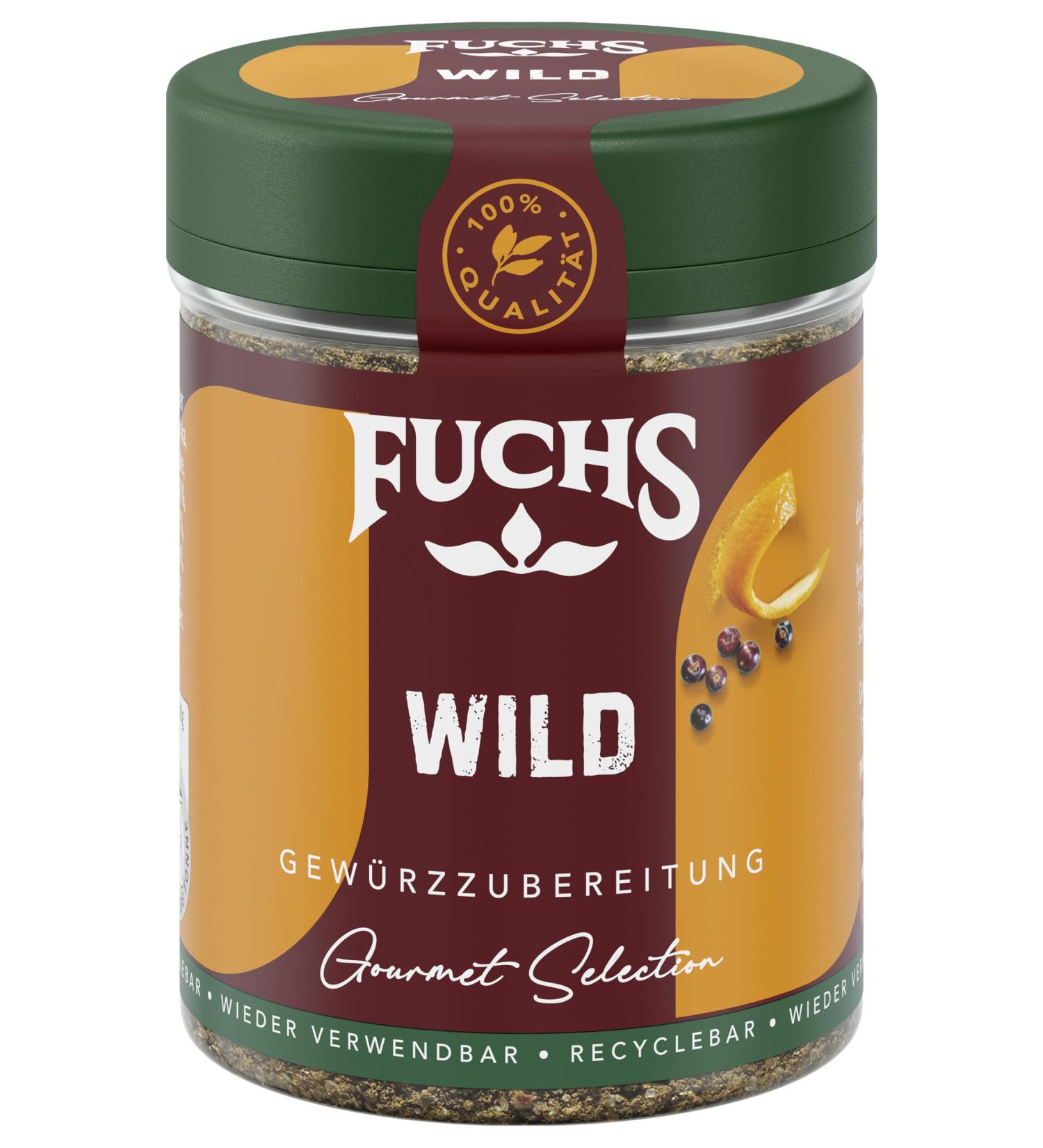 Fuchs Gourmet Selection Wild Spice Salt - Refillable Game Seasoning & Vegan Spice 80g - Buy Online on GoSupps.com
