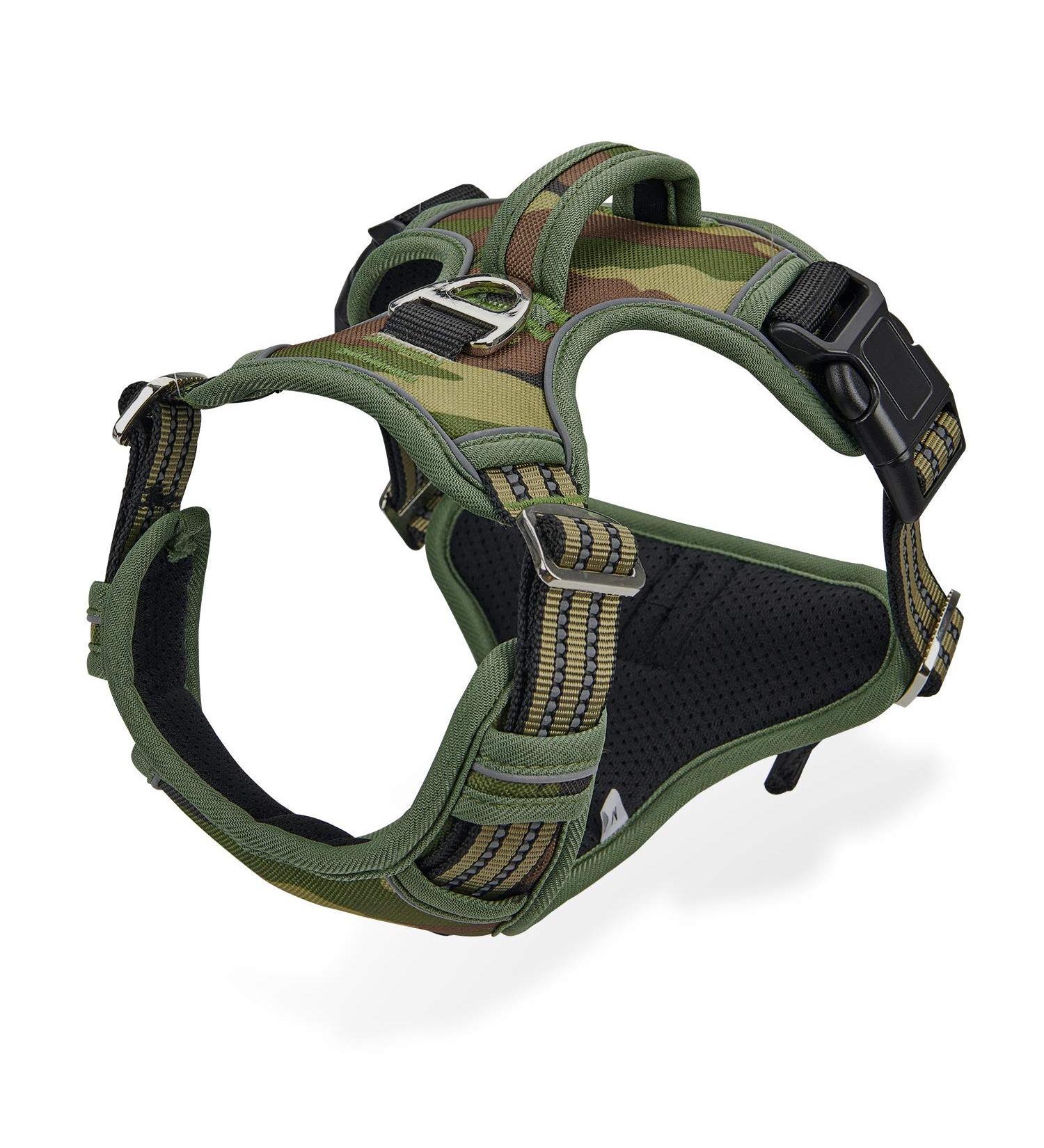 Shop Large Dog Harness - Reflective Breathable Soft Camouflage - Anti-Train Safety Harness for Medium & XL Dogs - Buy Online on GoSupps.com