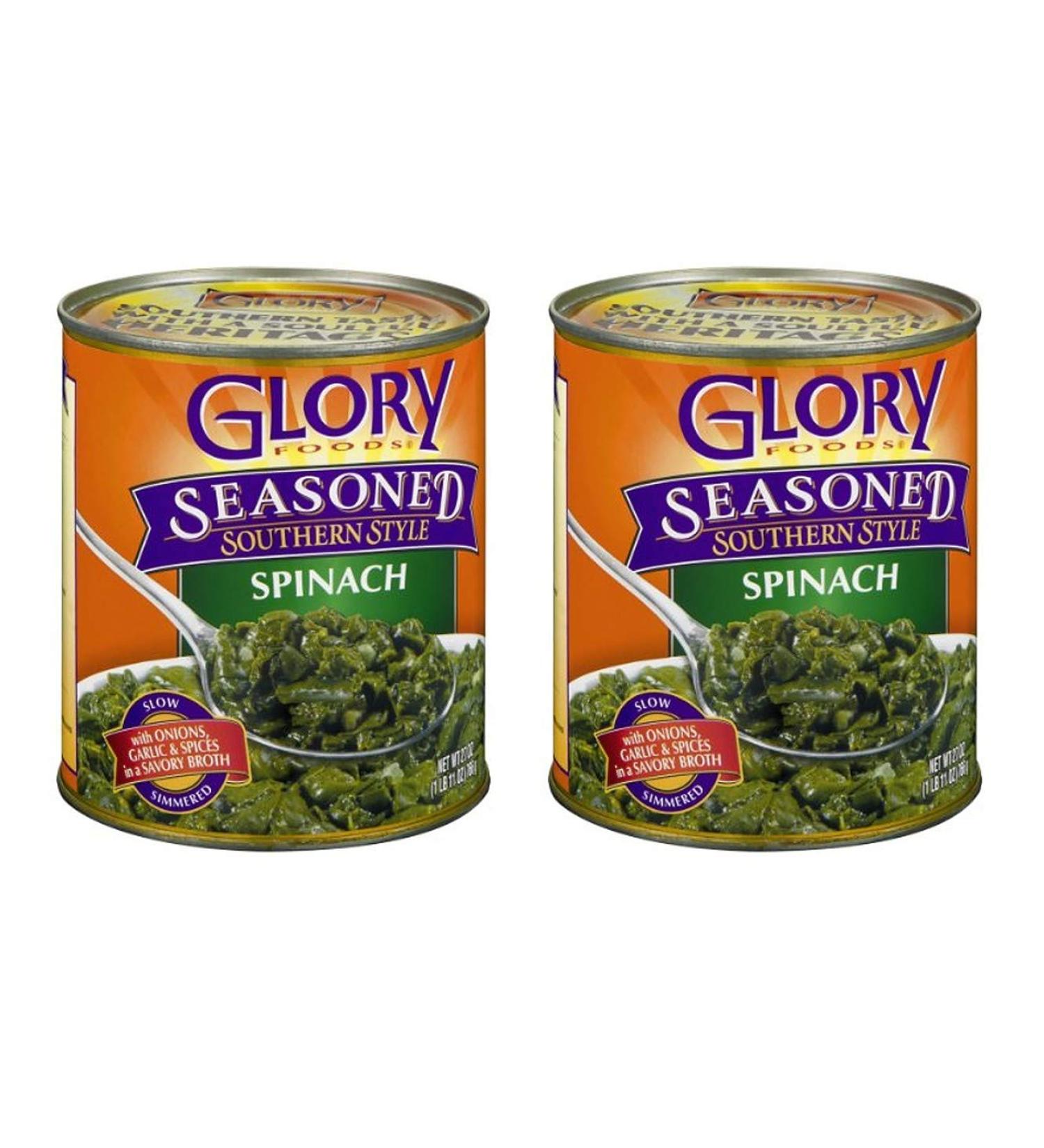 Glory Foods Seasoned Southern Style Spinach - 54oz (2 Pack) | Savory Flavor | Southern Cuisine Favorite - Buy Online on GoSupps.com