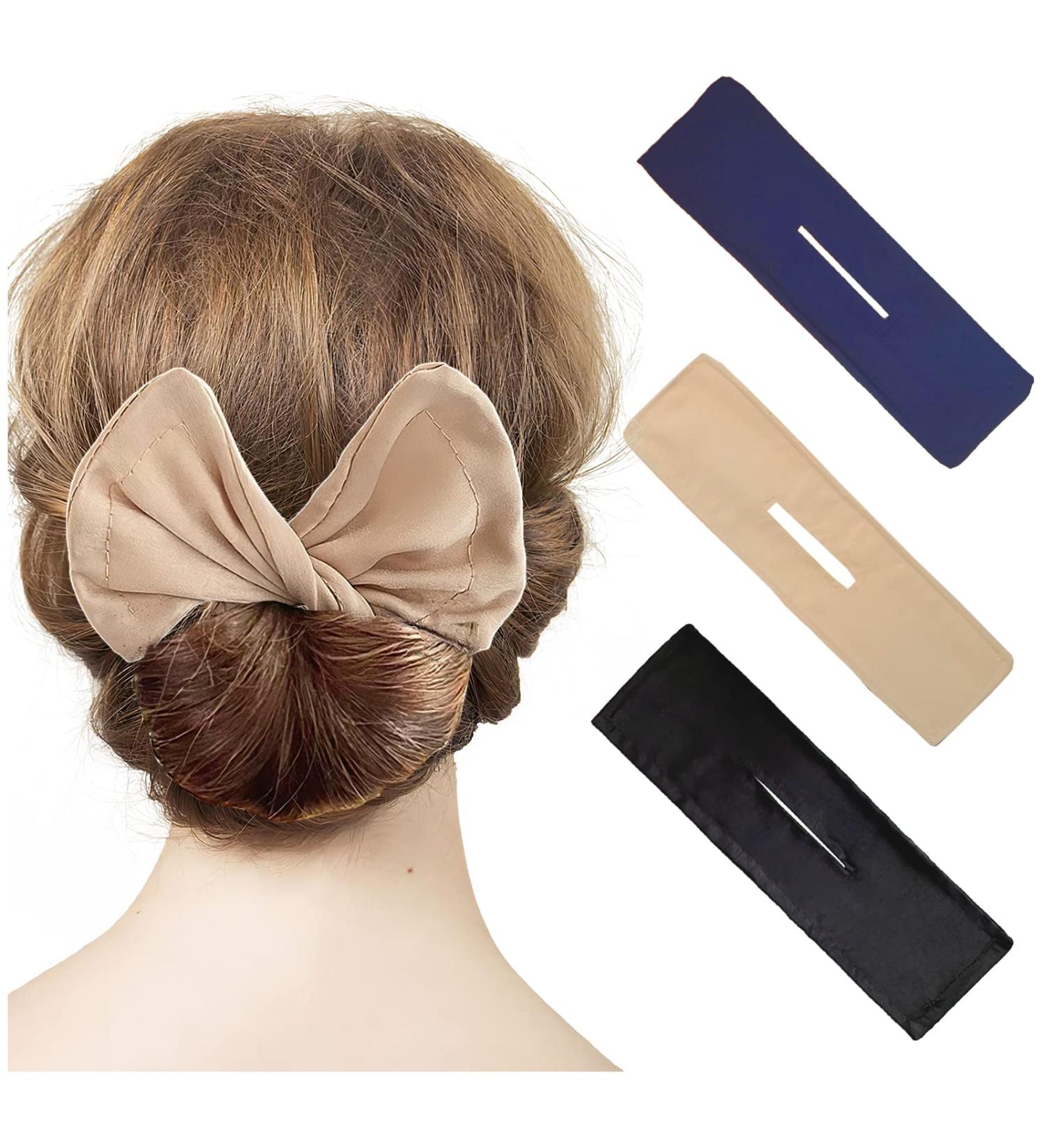 3-Piece Hair Bun Maker Set - Flexible Donut Twister Clips for Easy French Hairstyles - Hair Accessories for Women, Girls, and Kids in Black, Navy, and Khaki - Buy Online on GoSupps.com