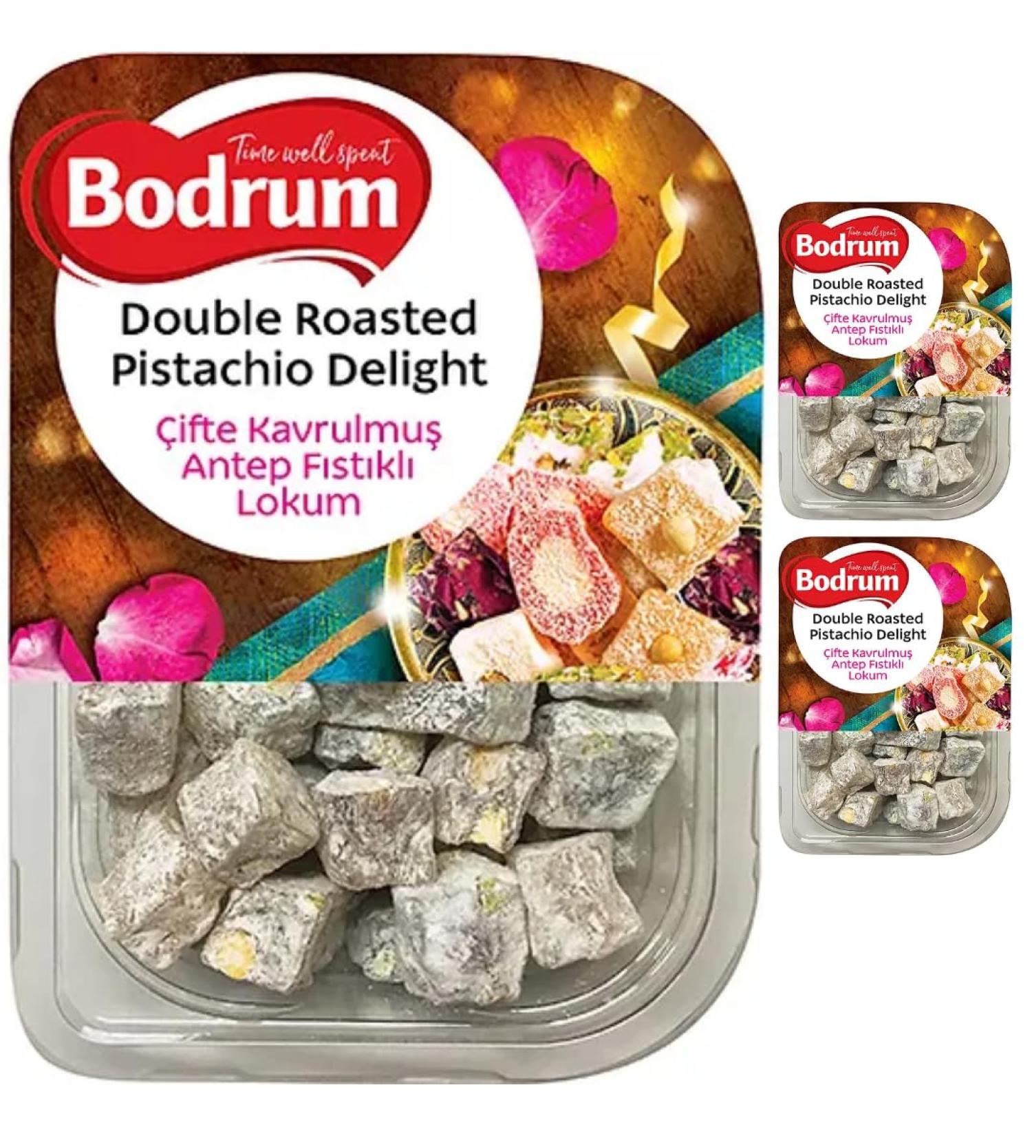 Bodrum Double Roasted Pistachio Turkish Delight 200 gram x 3 Pieces - Buy Online on GoSupps.com