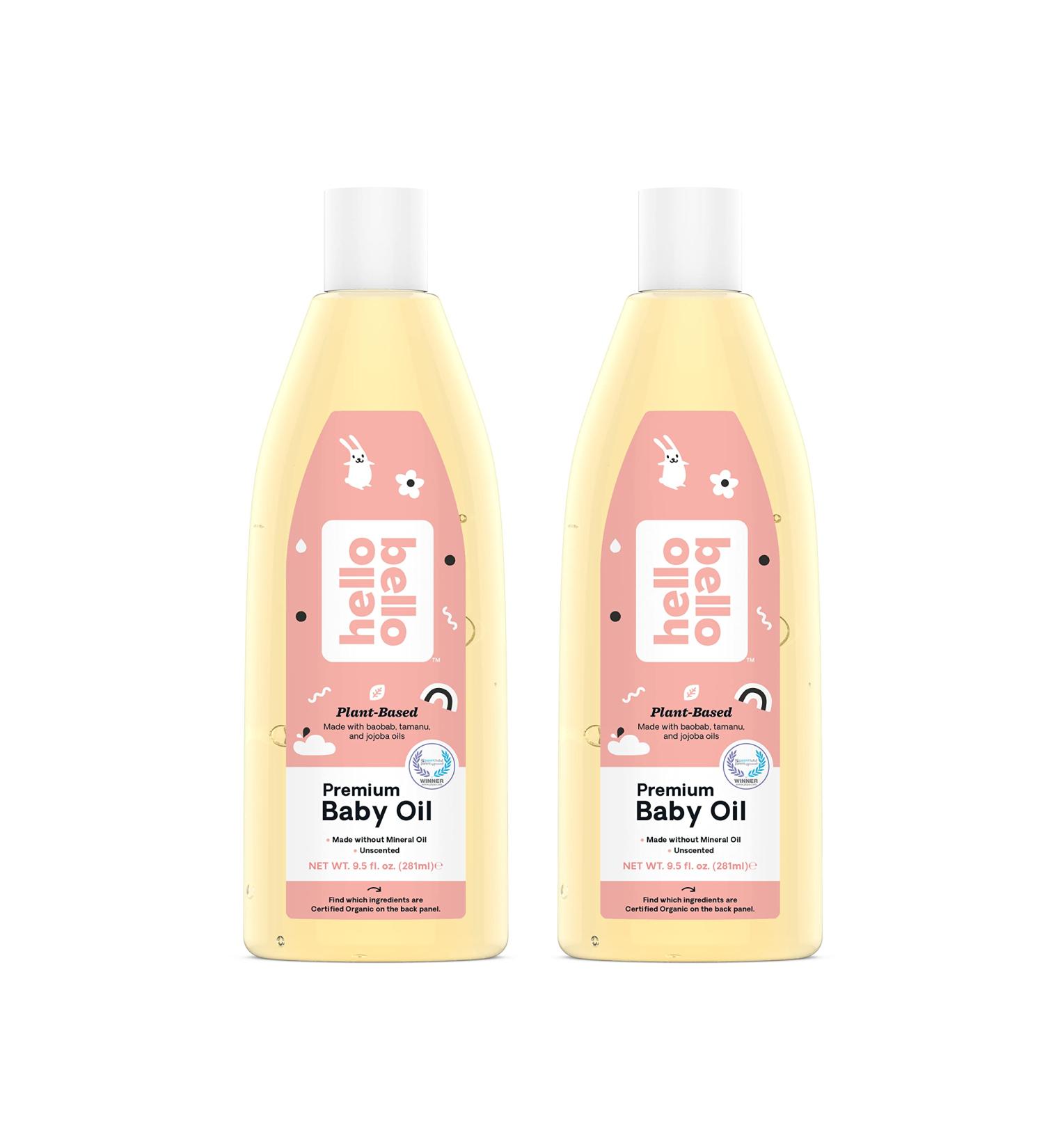Hello Bello Premium Baby Oil - Lightweight Nourishing Plant-Based Moisturizer - 19 FL Oz (2 Packs) - Buy Online on GoSupps.com