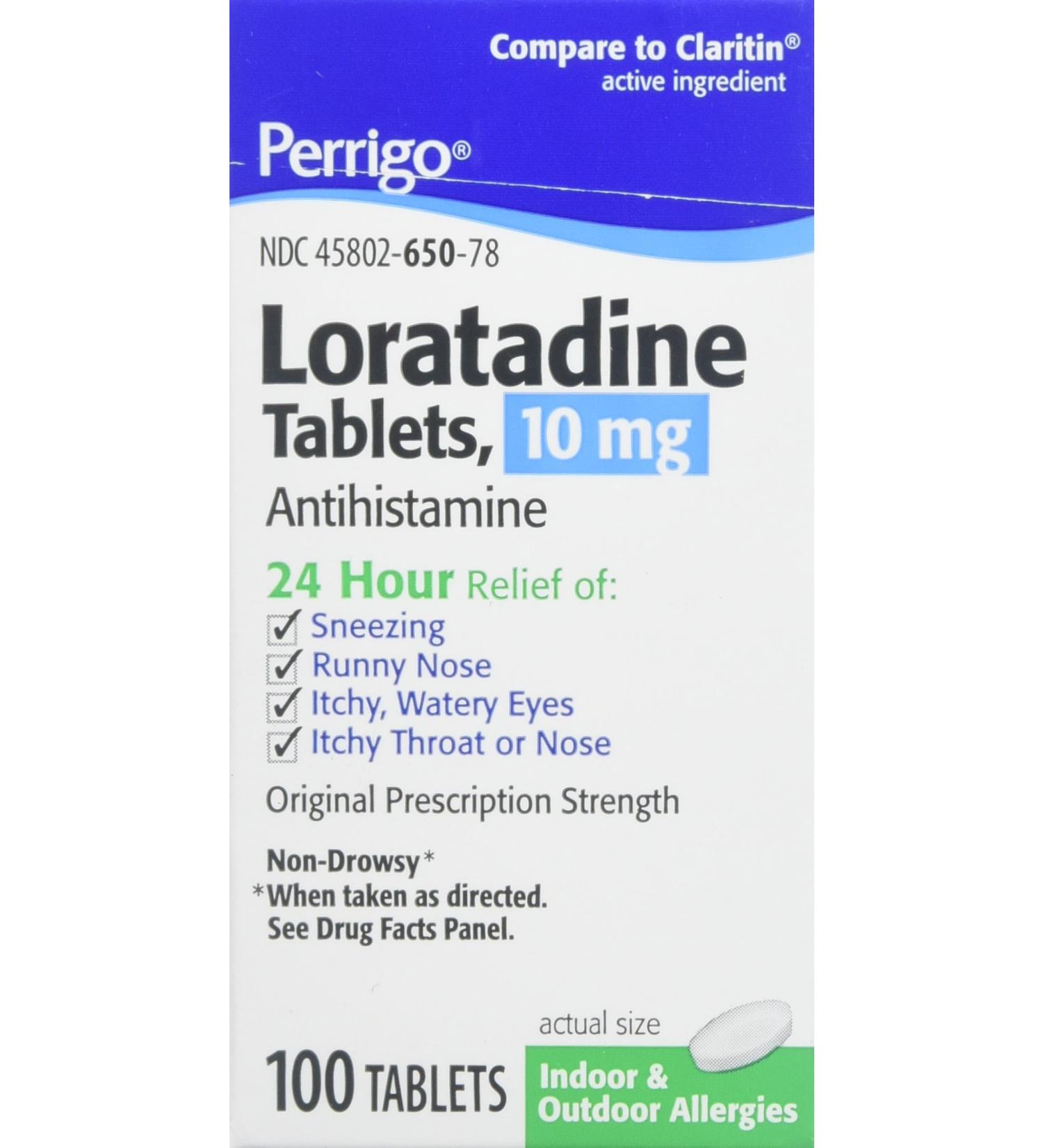 Allergy Relief: Loratadine 10mg Tab 100 Count - 24 Hour Allergy Relief (Pack of 1) - Buy Online on GoSupps.com