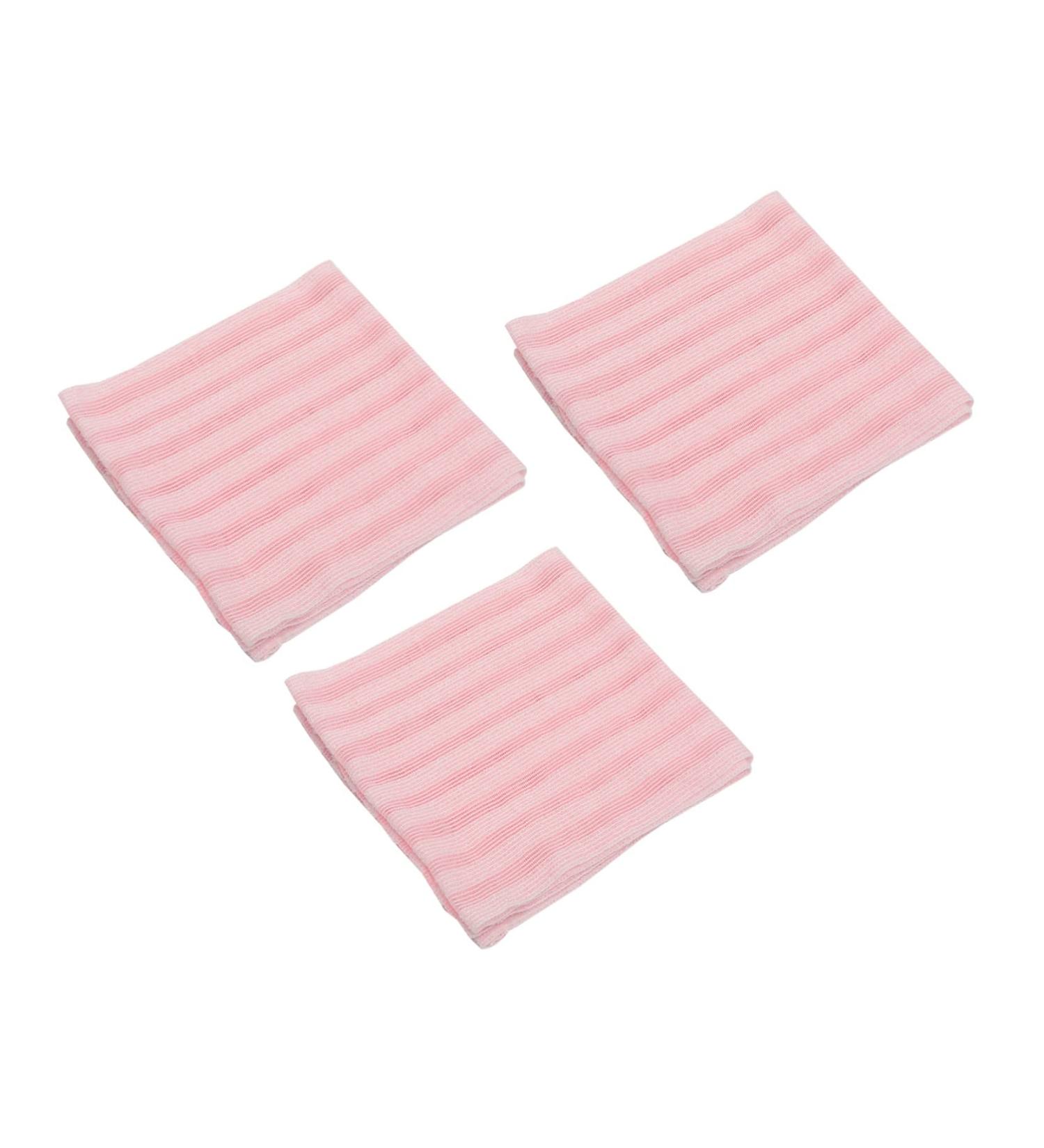 FOMIYES 3pcs Portable Korean & Japanese Bath Towel Set - Soft Sponge Wipes for Adults | Shower Body Cleaning Towel in Pink Polyester | Travel-Friendly Medium Size - Buy Online on GoSupps.com