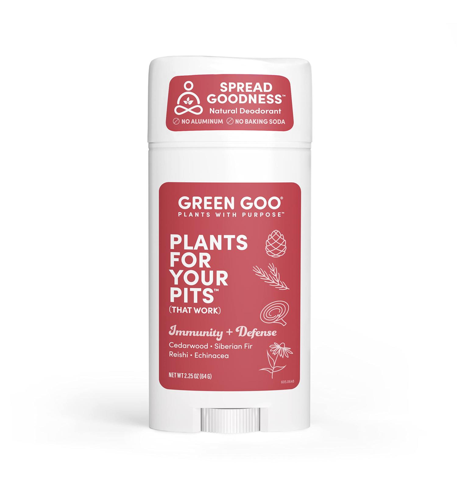 Green Goo Herbal Deodorant for Men and Women | Immunity + Defense | Cedarwood, Siberian Fir, Reishi Mushrooms, Echinacea | 2.25 oz - Buy Online on GoSupps.com