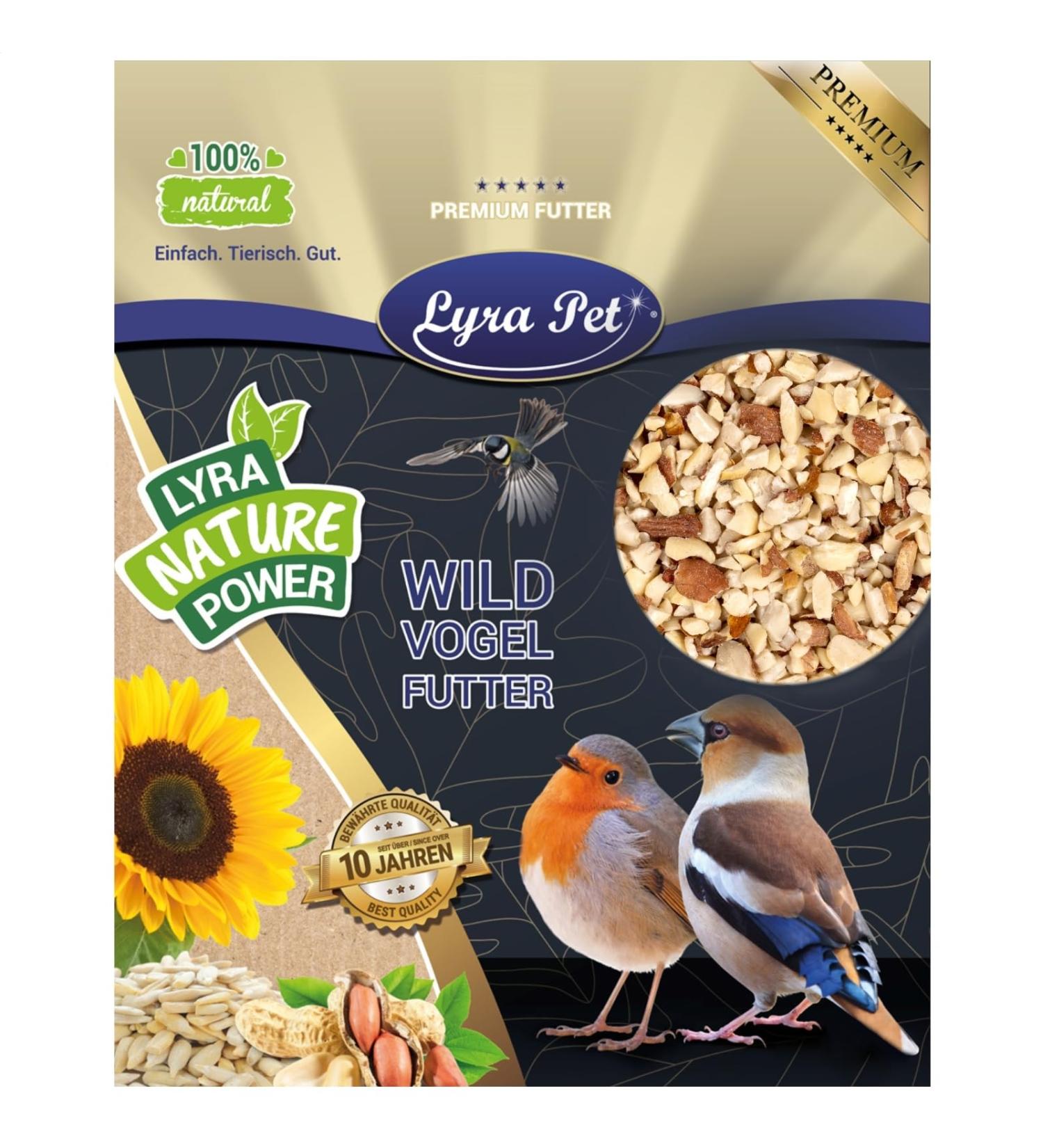 Lyra PET 10 kg Chopped Peanut Kernels with Skin | Ideal Wild Bird Feed for Small Birds & Young Animals | Rich Energy Filler for All-Year Use - Buy Online on GoSupps.com