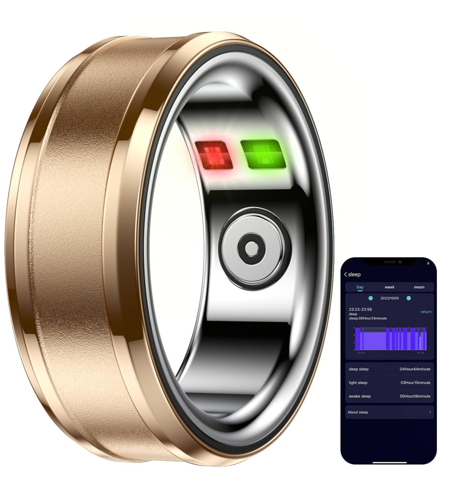 Smart Ring Health Fitness Tracker for Man IP68 Bluetooth Ring Tracker(US11 Silver) US11 Silver