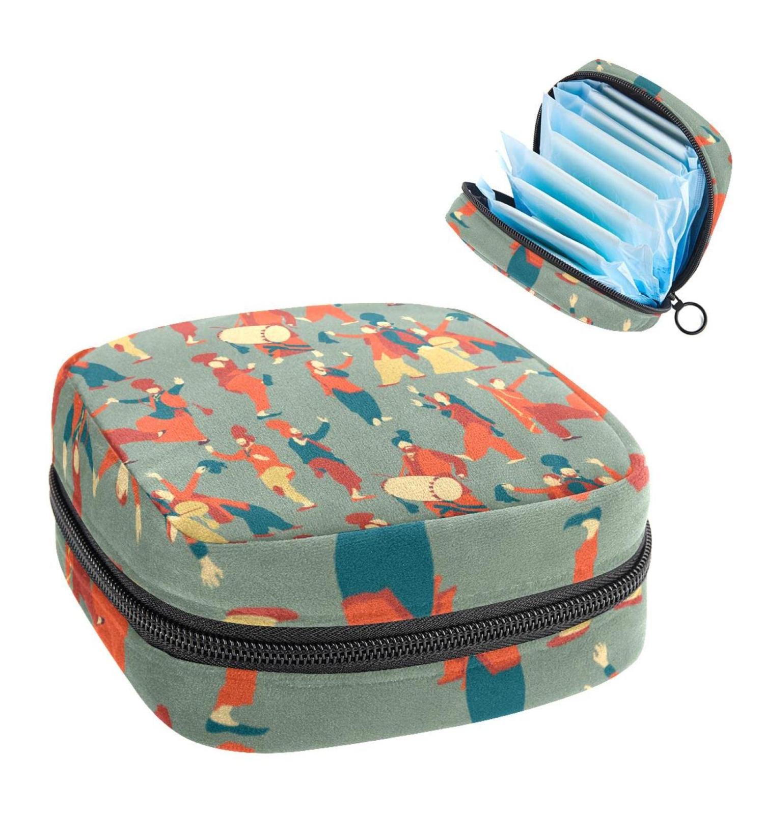 Multi-Colored Dance for Two Sanitary Napkin Storage Bag - Portable Menstrual Cup Pouch for Women & Teen Girls - Buy Online on GoSupps.com