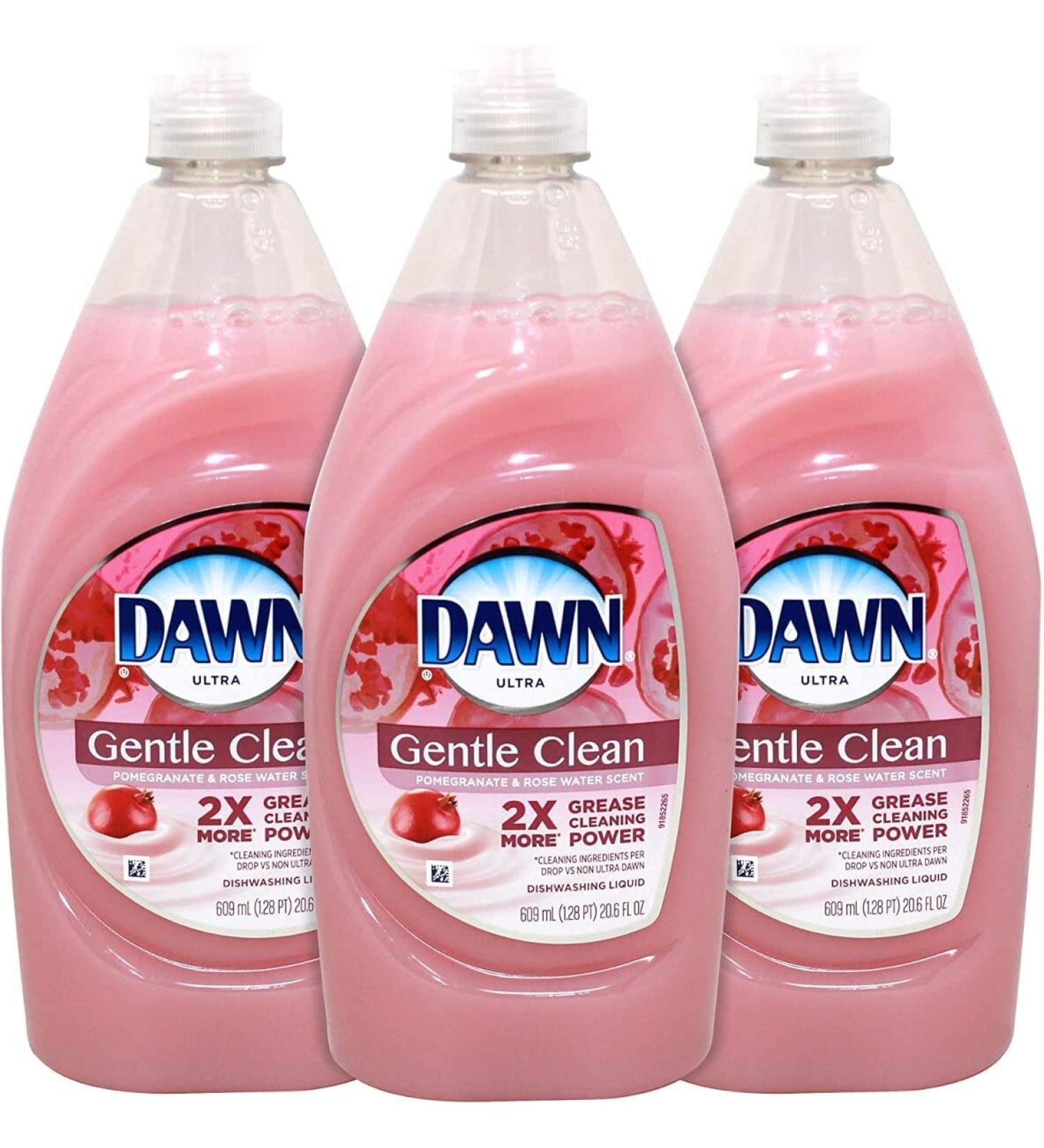 Dawn Gentle Clean Dishwashing Liquid Pomegranate & Rose Water 20.6 Fl Oz (Pack of 3)