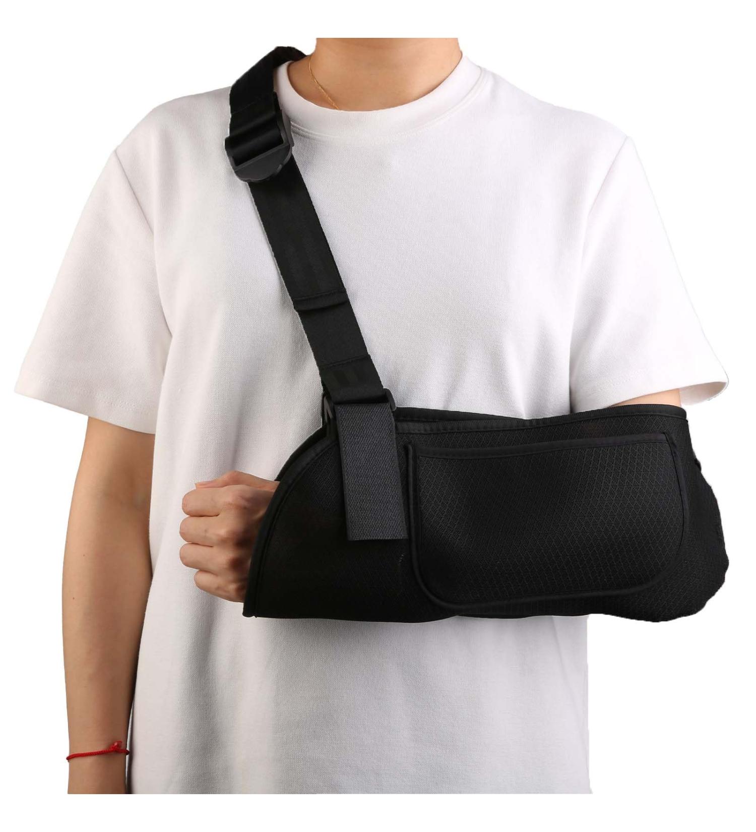 Arm Sling Shoulder Immobilizer for Torn Rotator Cuff - Medical Brace for Elbow & Wrist Injuries Left & Right Arm Men & Women - Support for Fractures Dislocations & Strains - Buy Online on GoSupps.com