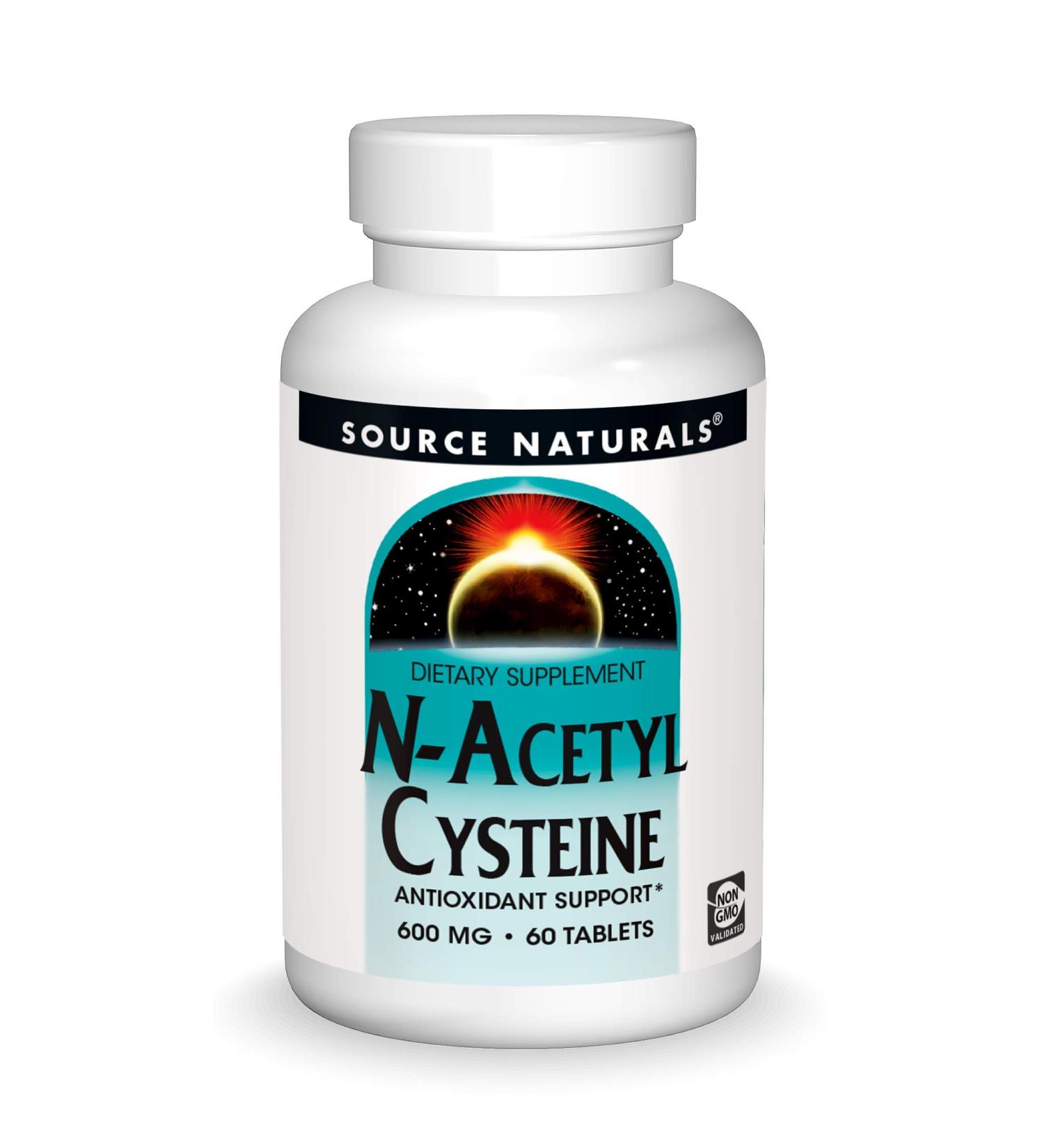 Source Naturals N-Acetyl Cysteine 600mg Antioxidant Support 60 Tablets for Respiratory Health - Buy Online on GoSupps.com