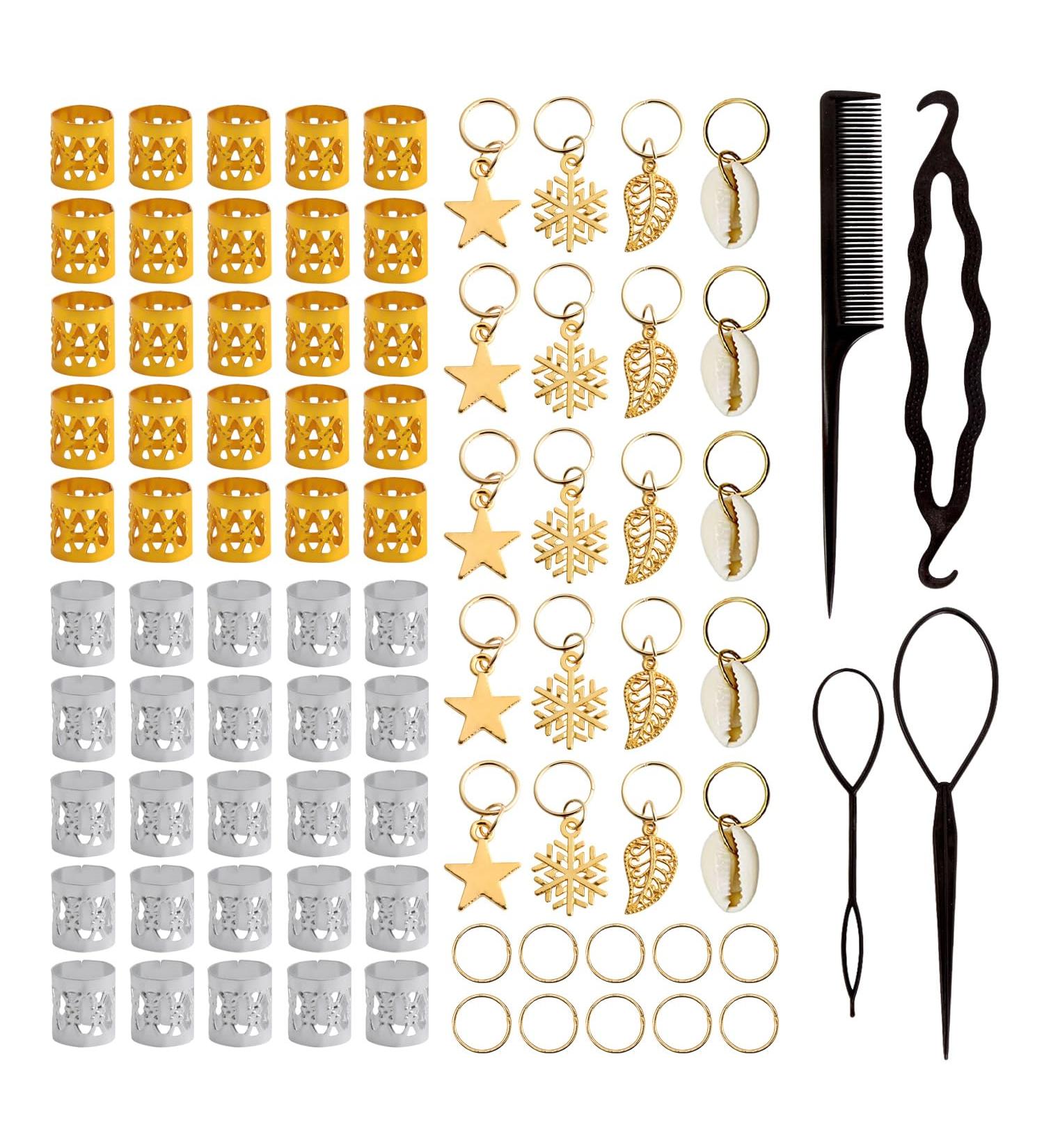 80 Braided Hair Accessories 4 Pieces Of Braided Hair Tools Hair Accessories Hairstyle Design Accessories Hair Decoration Pendant Accessories Aluminum Hair Accessories - Buy Online on GoSupps.com