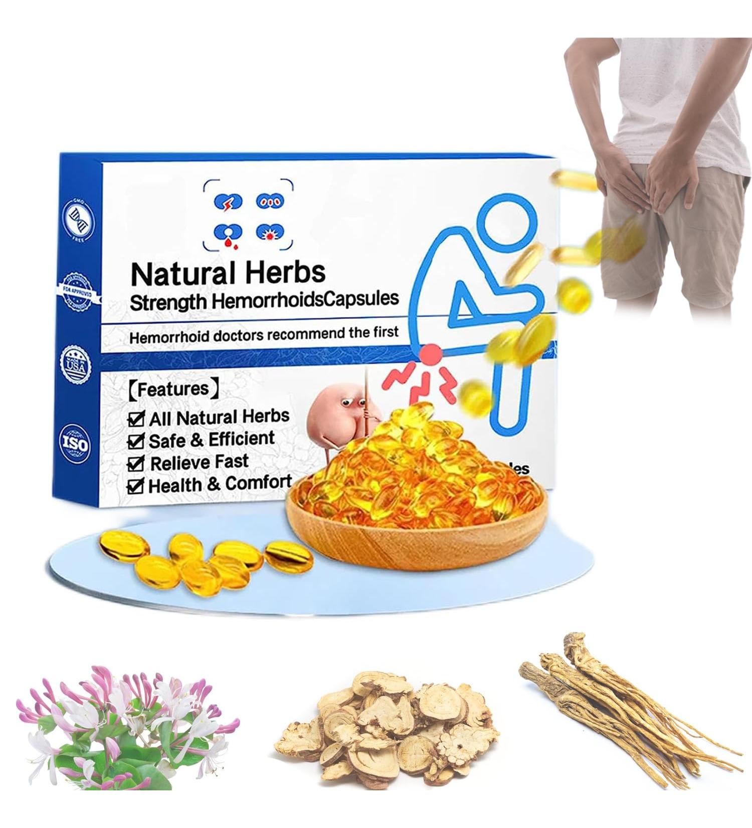 Yanmide Heca Natural Herbal Hemorrhoid Relief Capsules - Fast, Effective Treatment for Hemorrhoids (1 Box) - Buy Online on GoSupps.com