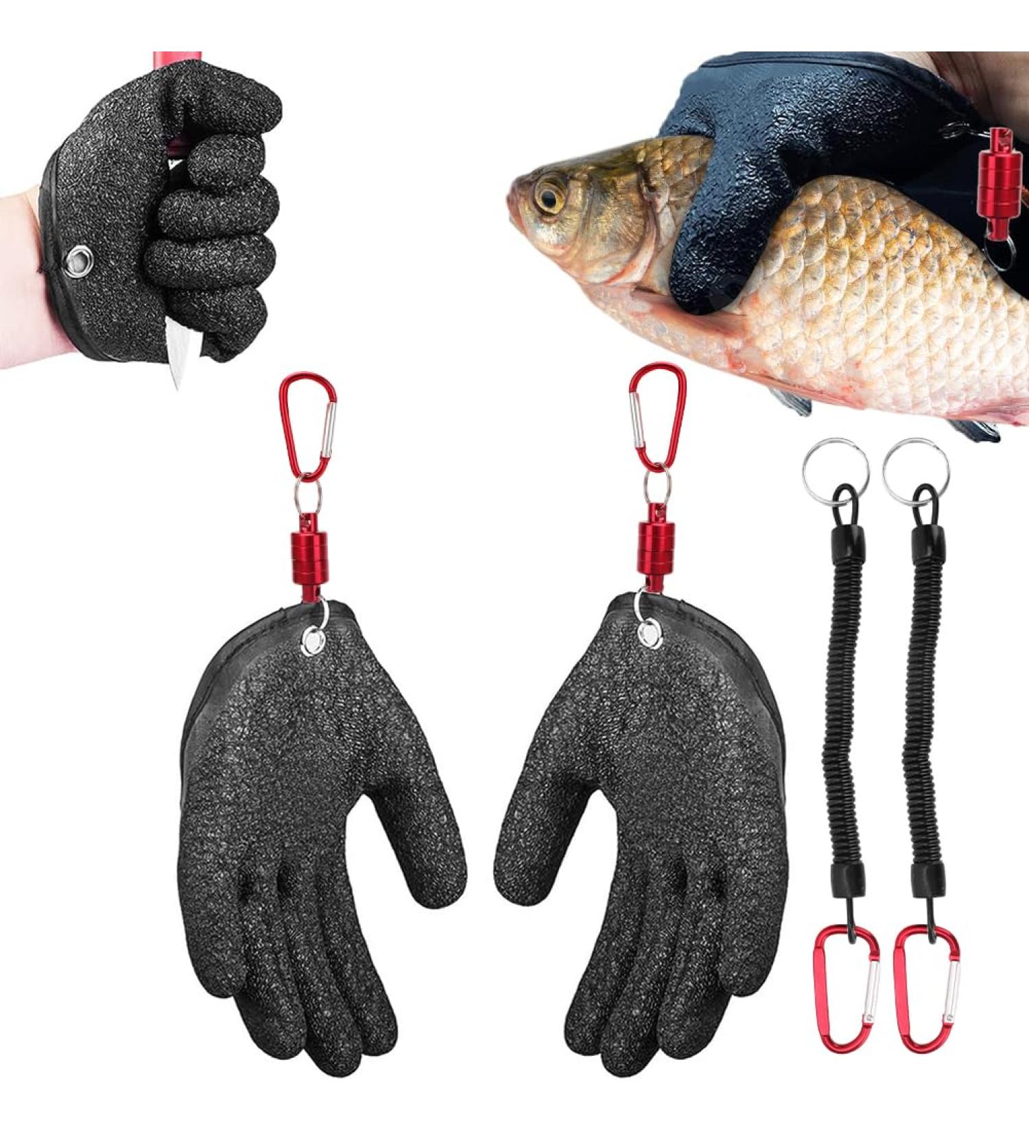 Buy Wavata Waterproof Fishing Gloves - Cutting-Resistant with Magnetism Release Buckle & Safety Rope for Pike & Catfish Handling - Buy Online on GoSupps.com