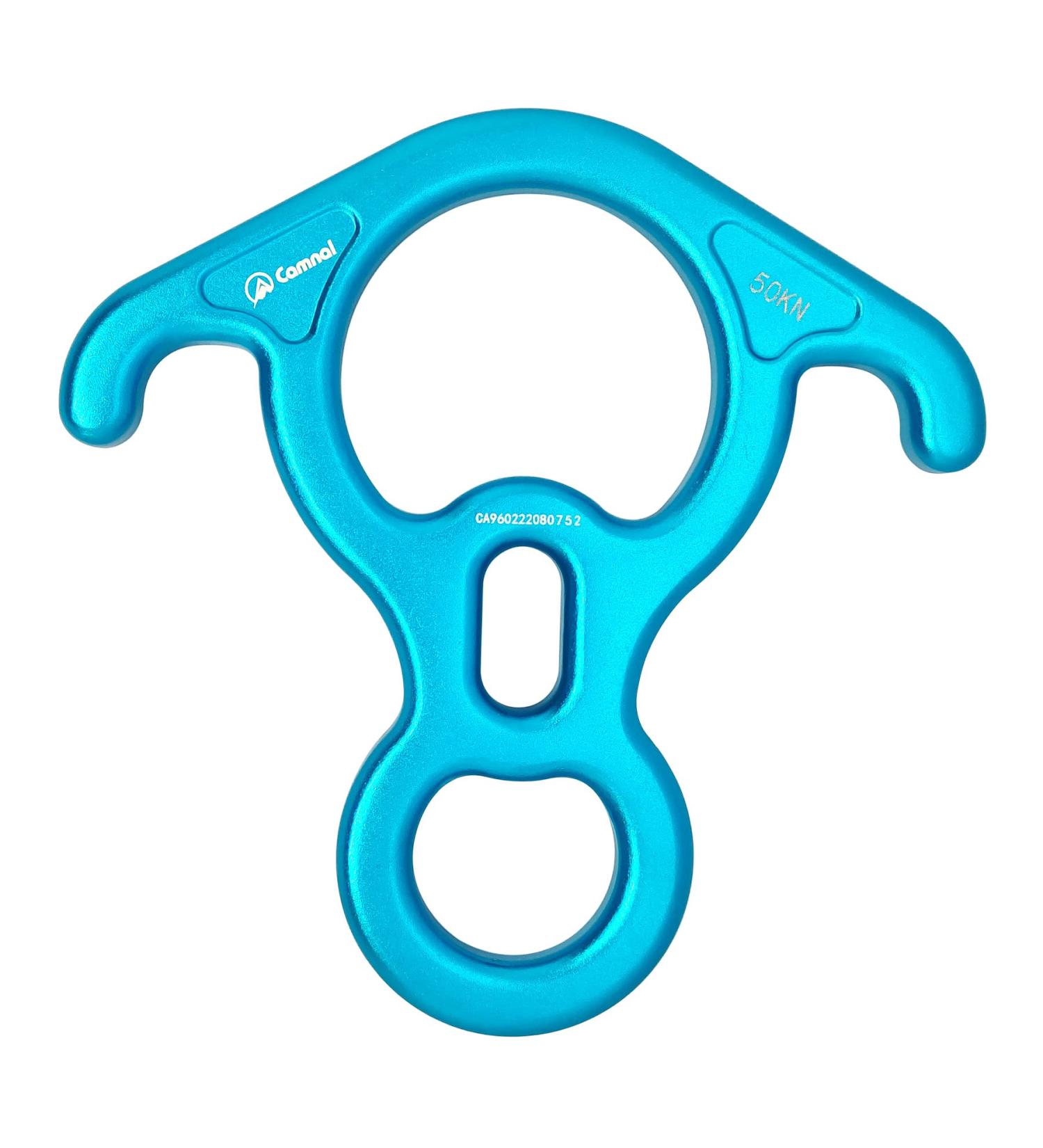 EMMRAGNO 50KN Rescue Figure 8 Descender - Large Bent-Ear Belaying Device | Aluminium Alloy Rappelling Device in Blue - Buy Online on GoSupps.com