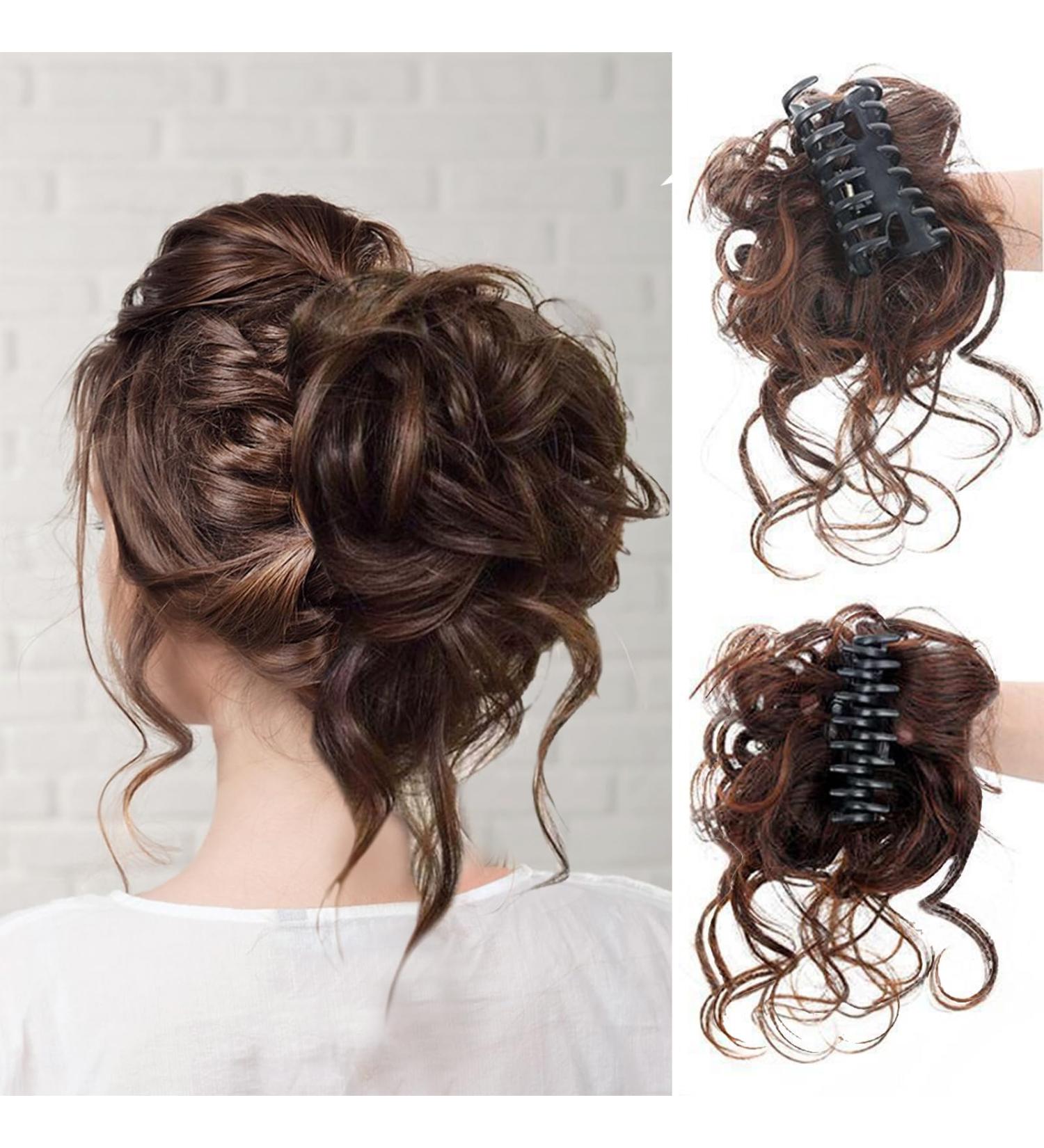 Messy Hair Bun Hair Piece Claw Clip Tousled Hair Bun Hair Piece Fluffy natural scrunchie bridal cocktail hairpin Messy Hair Bun Extensions Curly Wavy Hair Scrunchies Ponytail Hair Extensions - Buy Online on GoSupps.com