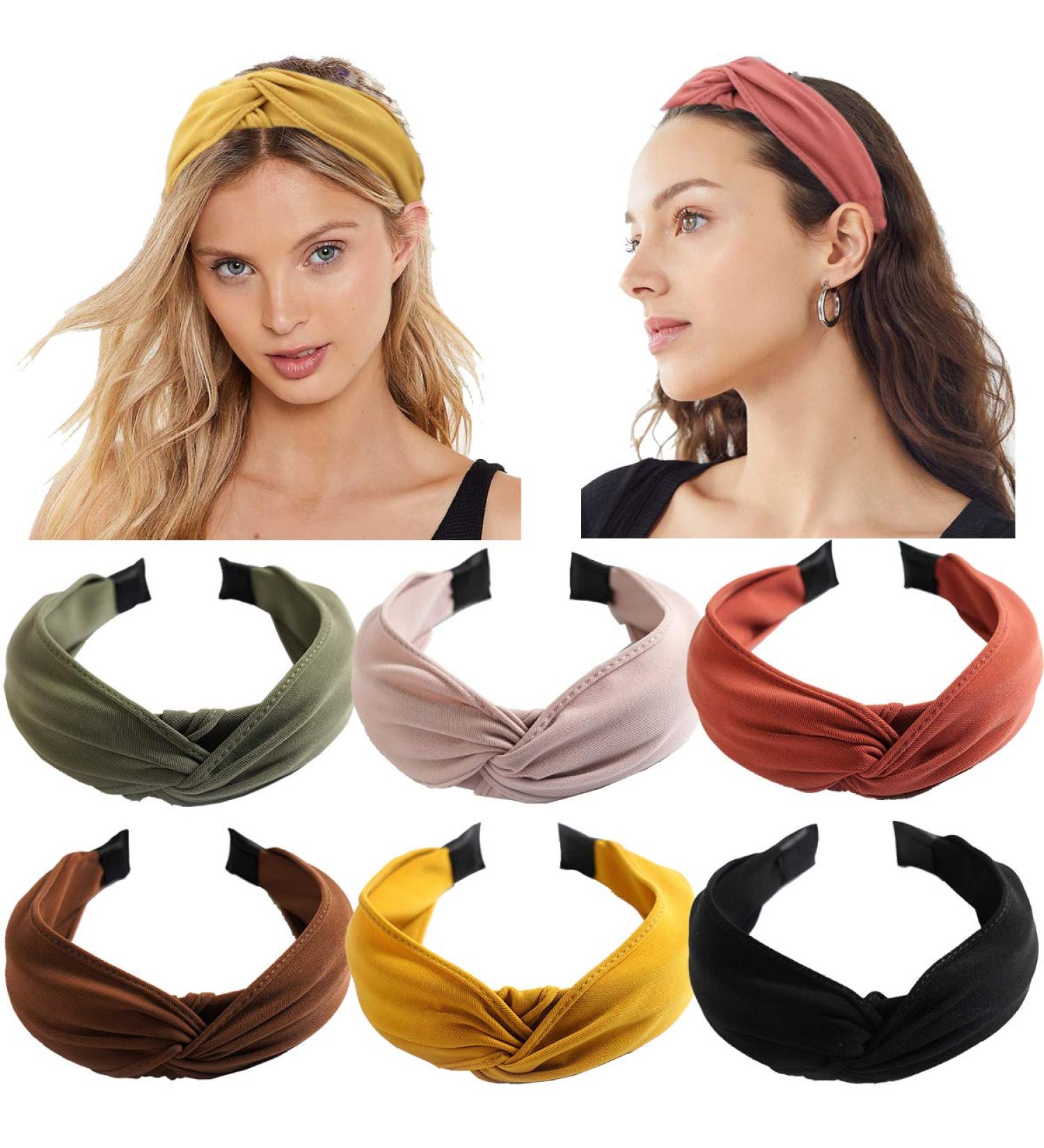 CellElection Top Knot Headband Set - 6 Pack Wide Twist Turban Headwraps for Women, Girls, Children - Fashion Hair Accessories - Buy Online on GoSupps.com