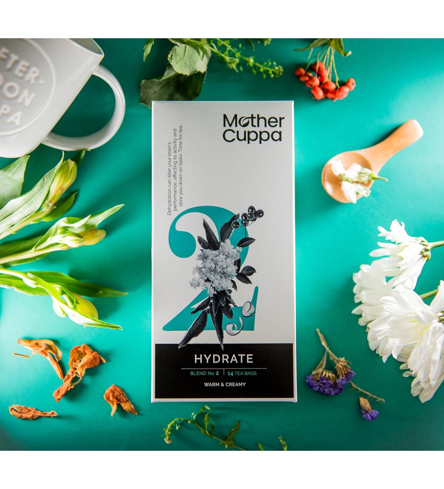 Mother Cuppa Hydrate Blend Herbal Tea for Women Blend 2 14 Bags - Buy Online on GoSupps.com