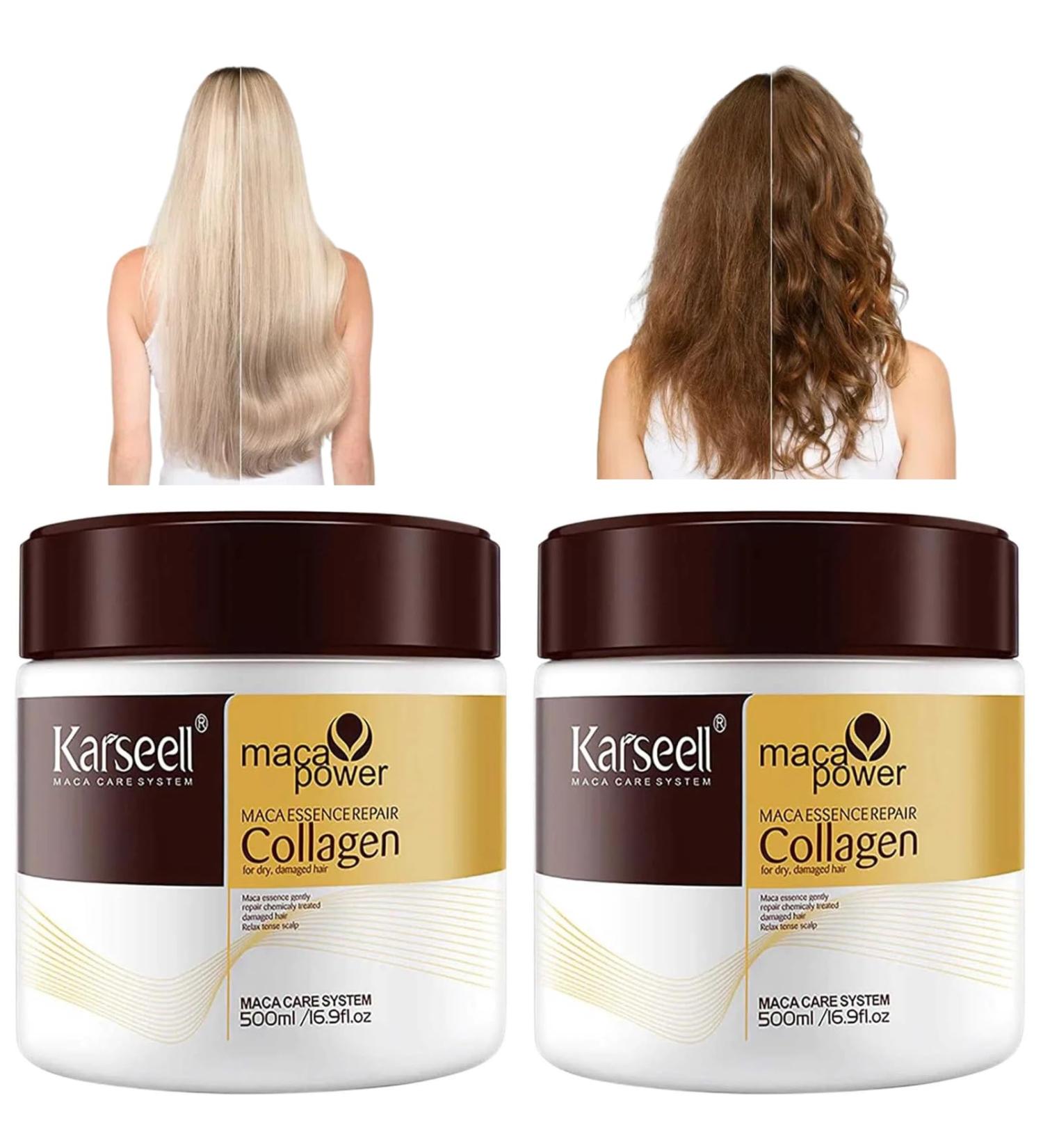 Karsell Collages Hair Mask 500ml - Deep Repair Argan Oil & Collagen Treatment for Dry Damaged Hair (2PCs) - Buy Online on GoSupps.com